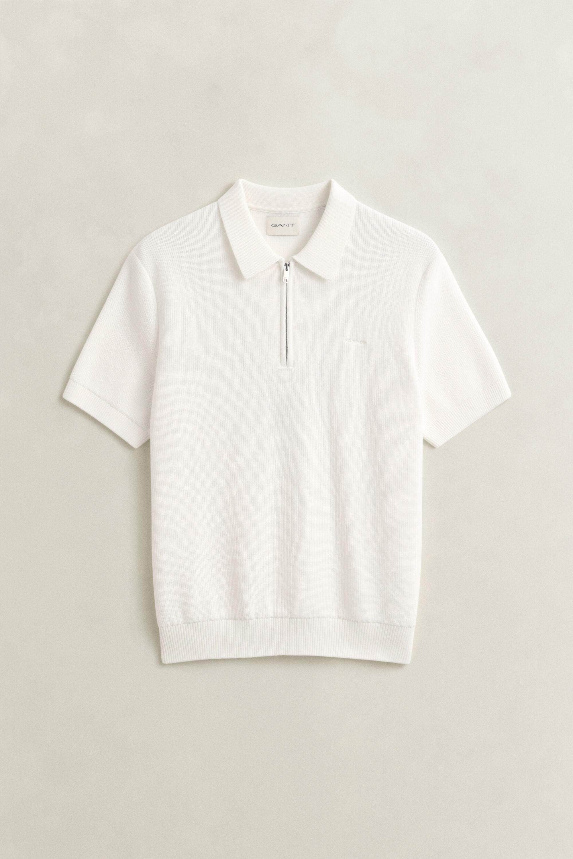 Gerippter Polopullover aus Baumwolle