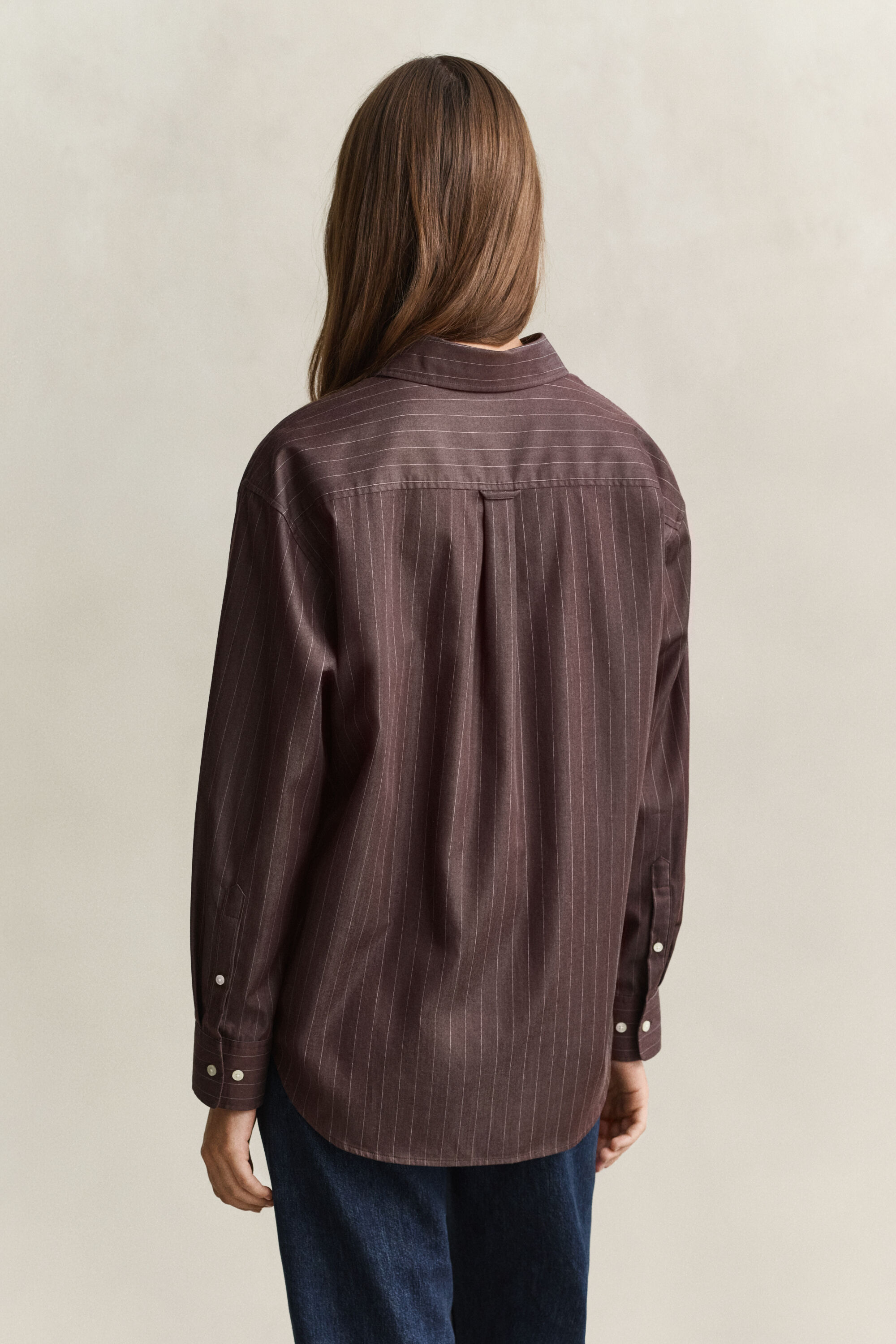 Relaxed Fit Popeline Bluse mit Streifen