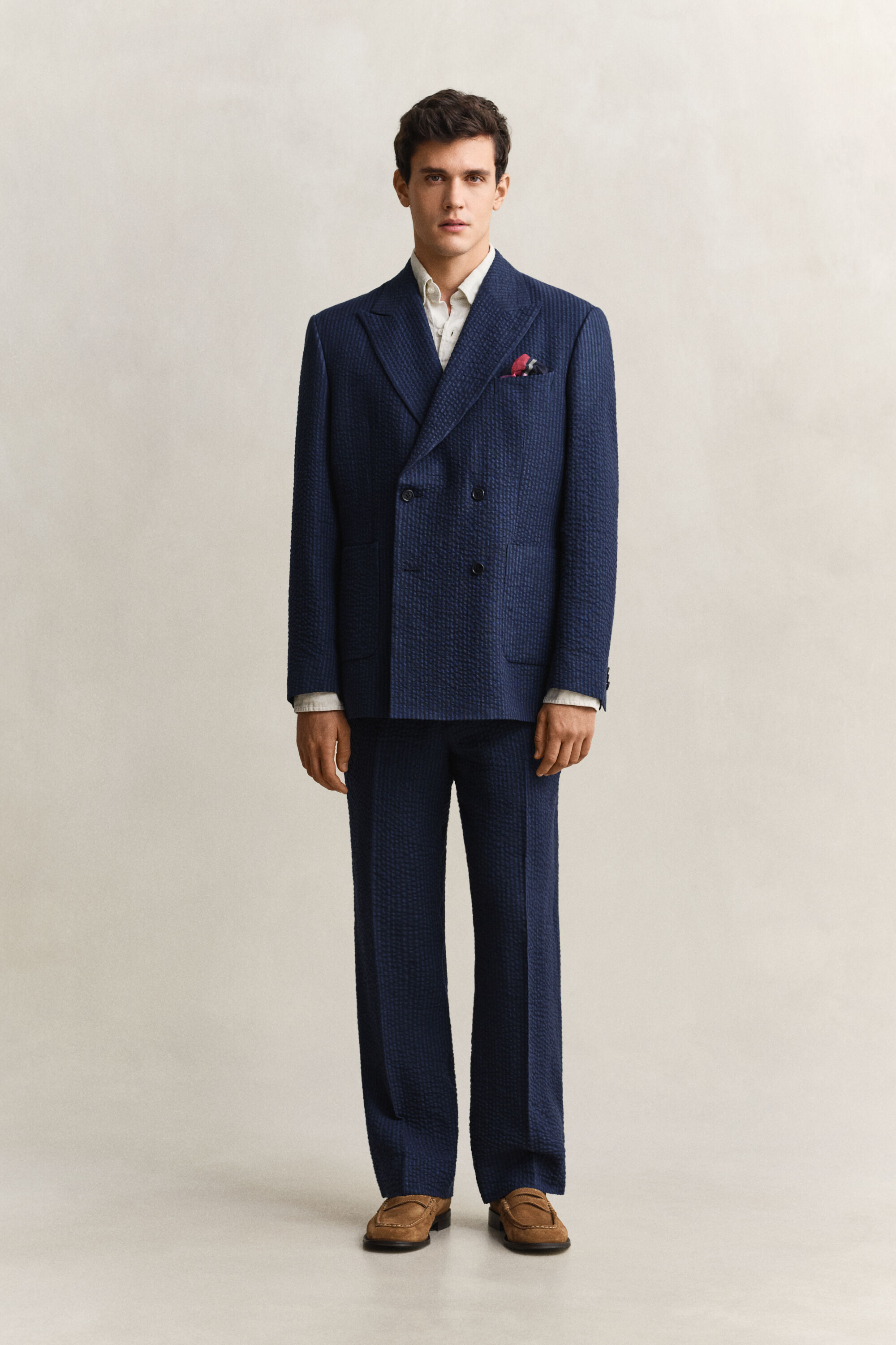 Indigo Seersucker Anzugsakko
