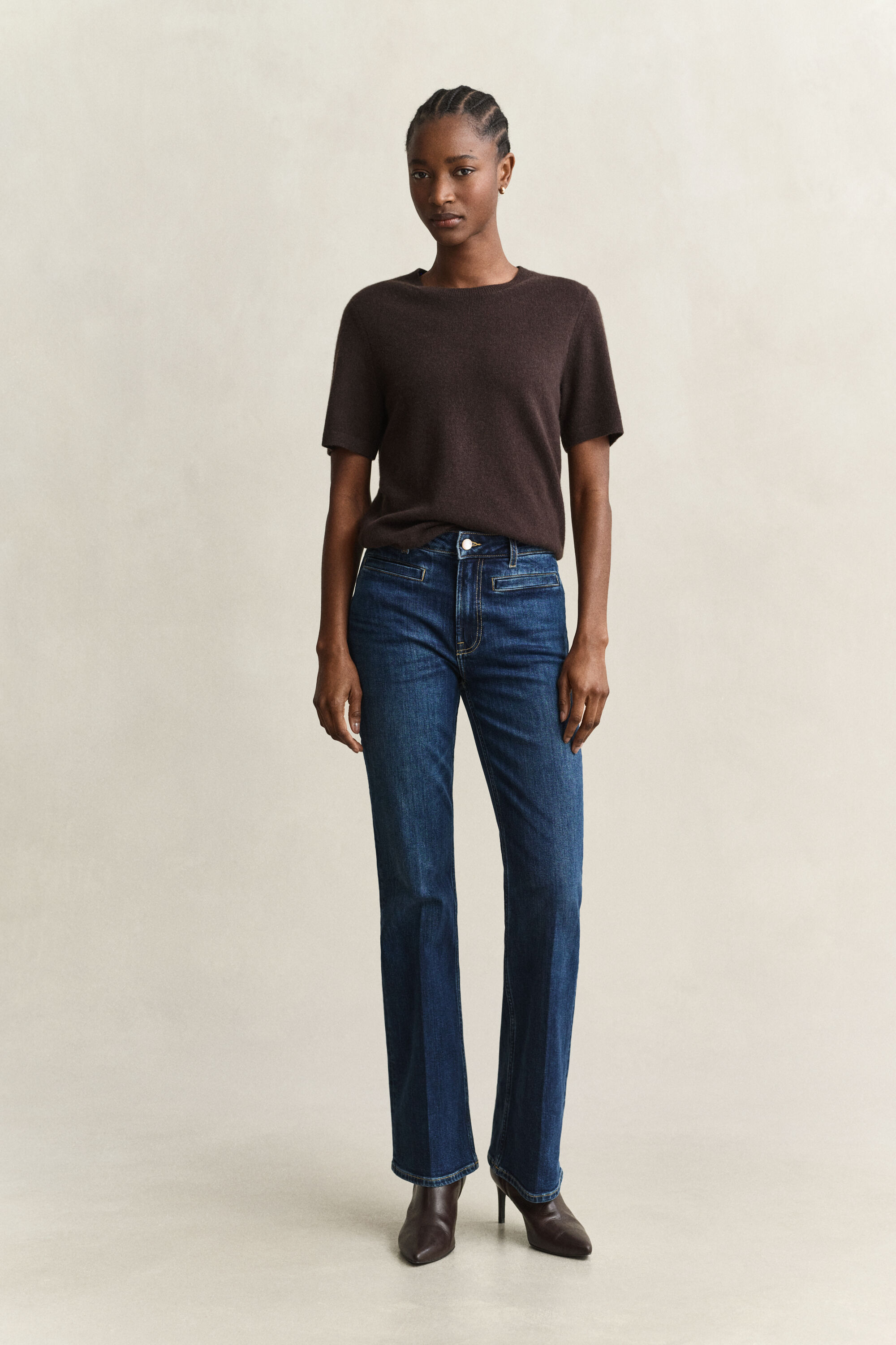 Monogram Jeans mit ausgestelltem Bein