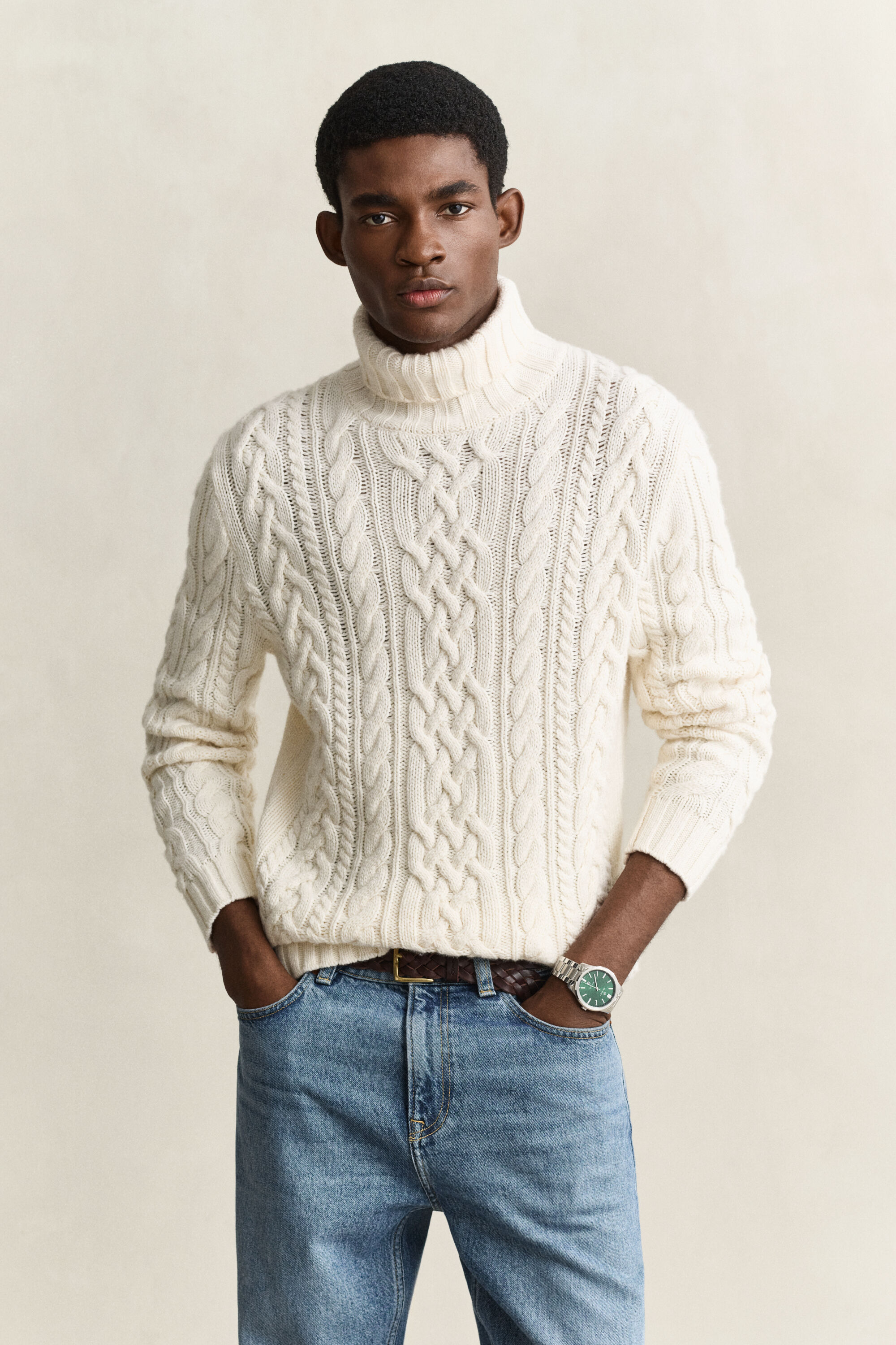 Rollkragenpullover aus Wollgemisch