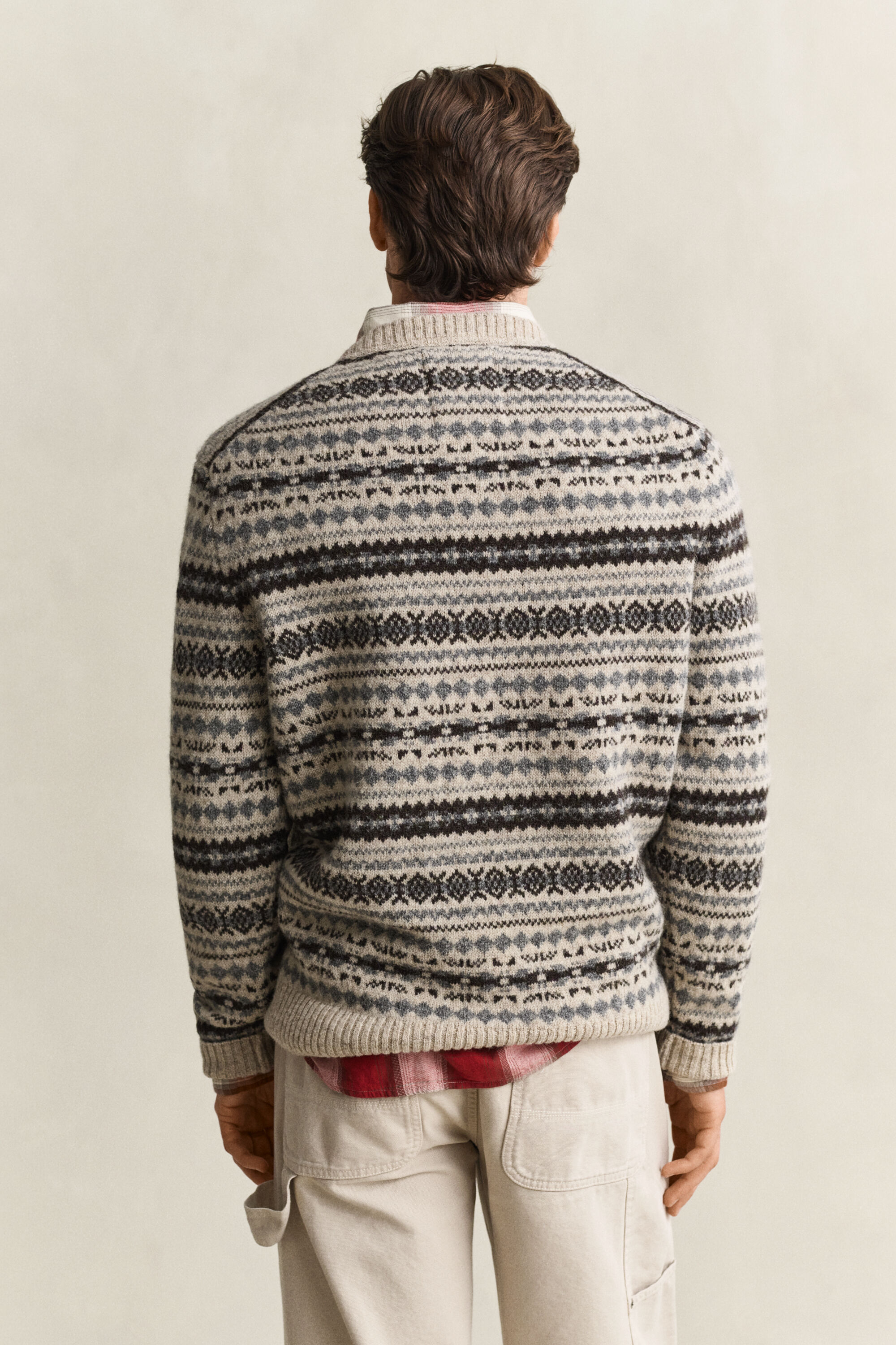 Jacquard-Pullover aus gekämmter Wolle