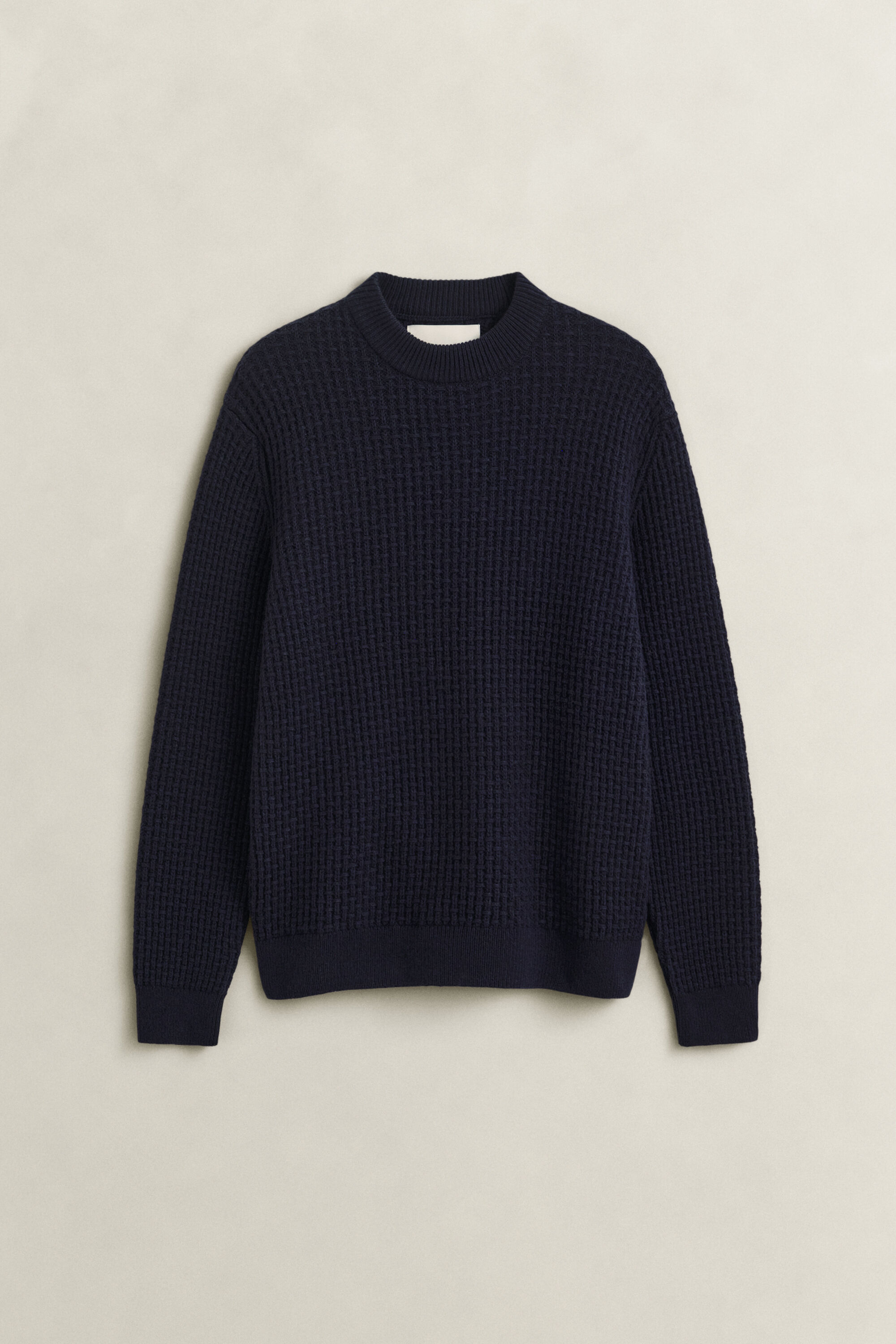 Stehkragenpullover aus griffigem Baumwoll-Woll-Mix