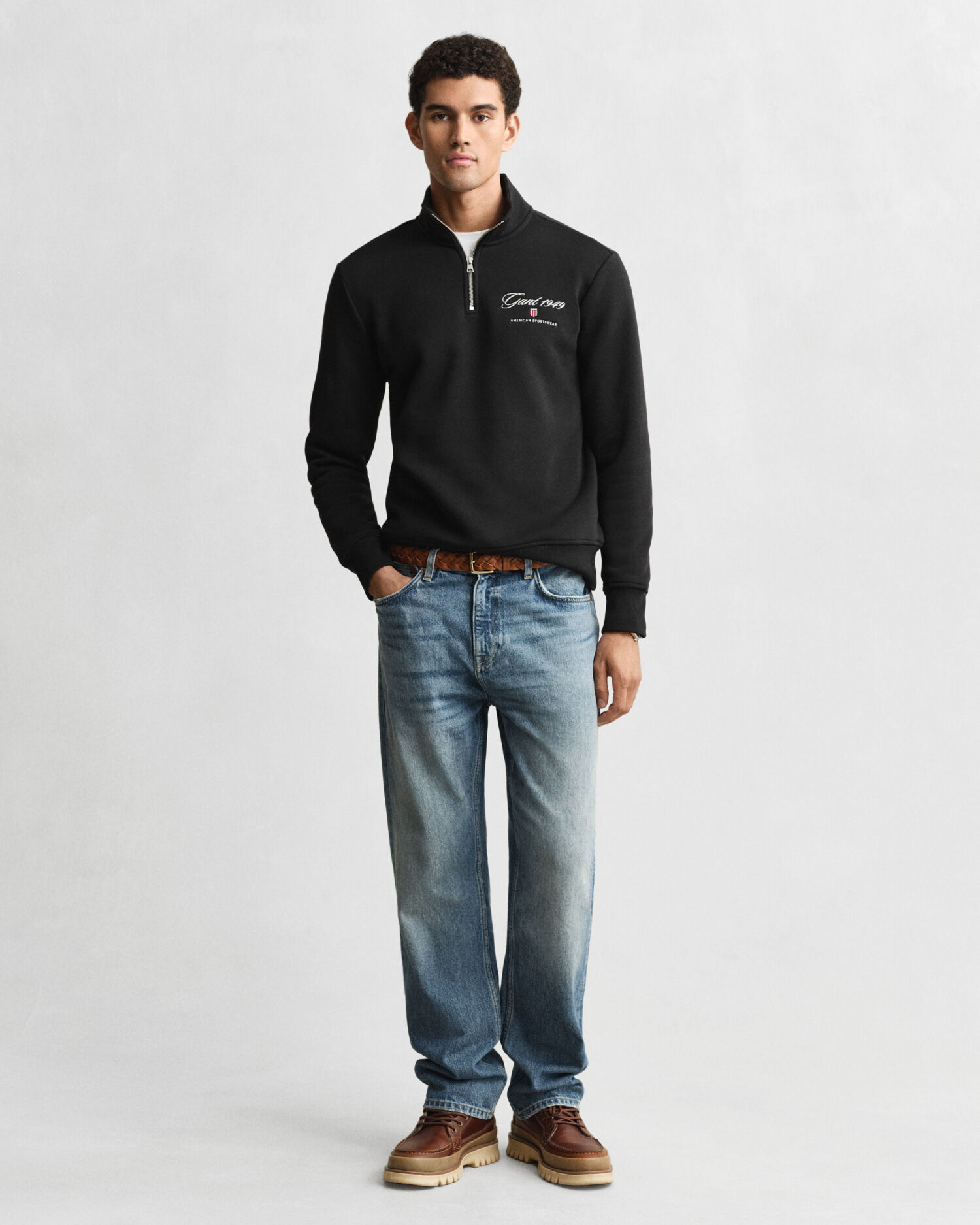 1949 Graphic Sweatshirt mit Reißverschlusskragen