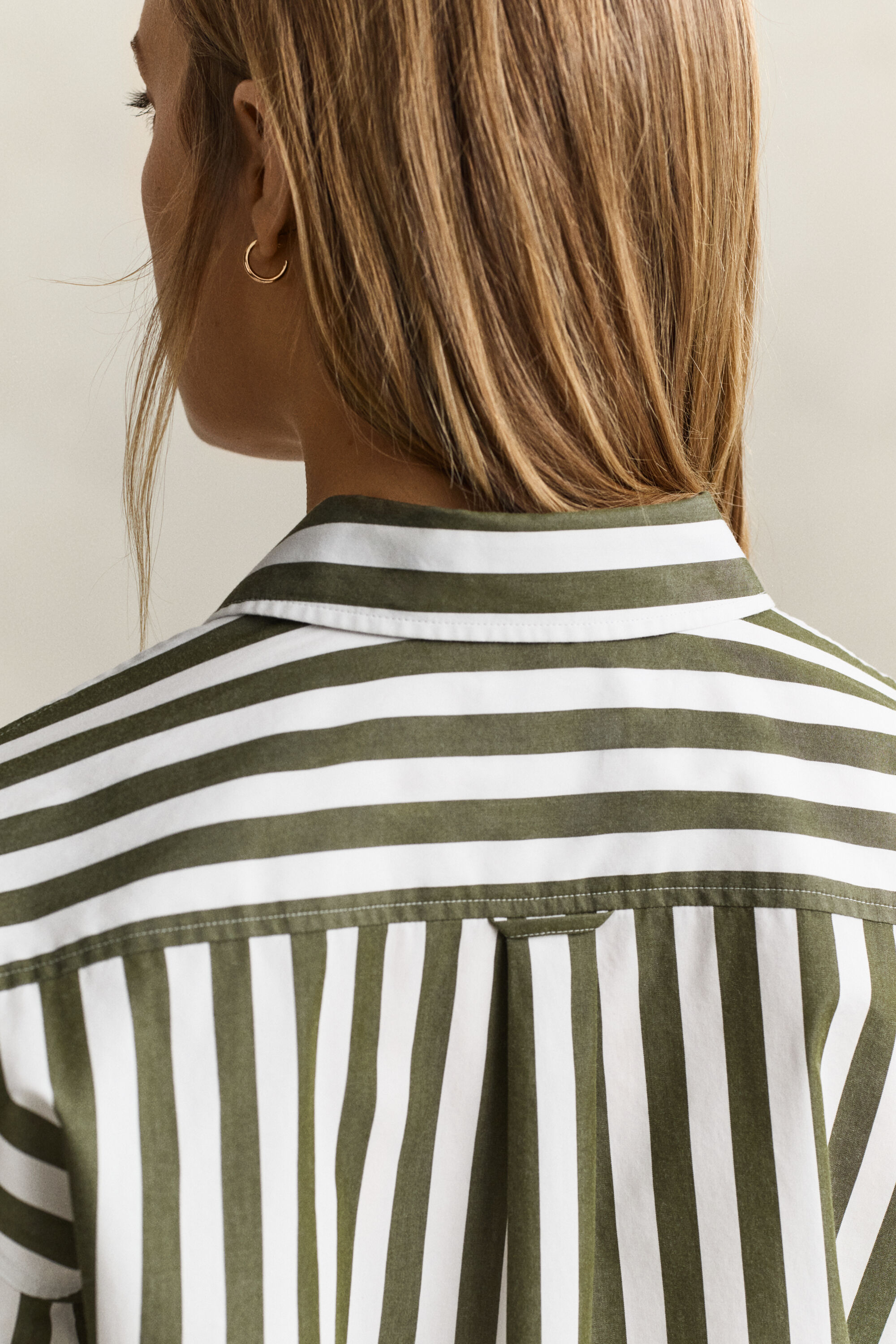 Relaxed Fit Popeline Bluse mit Streifen