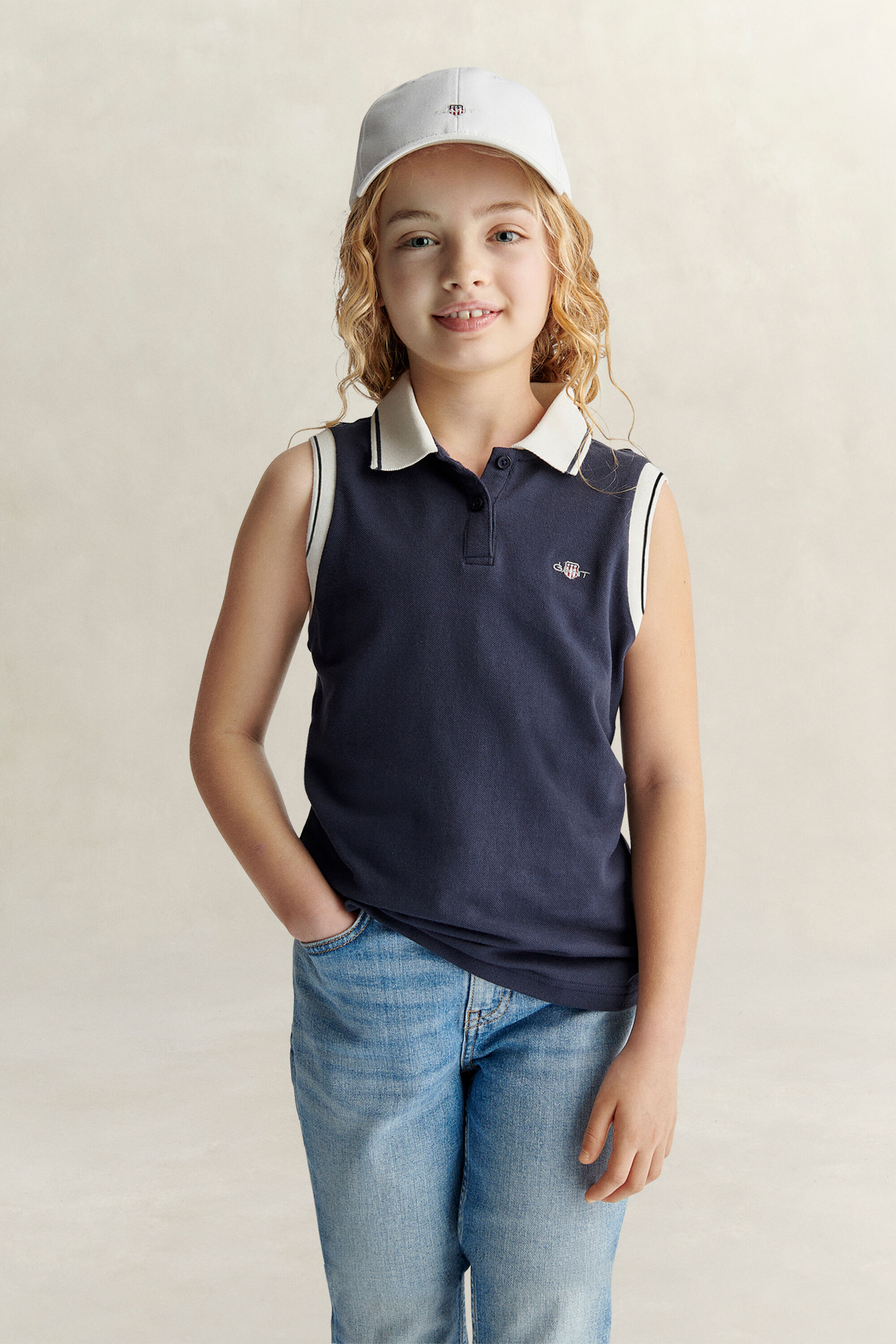 Teen Girls Ärmelloses Poloshirt