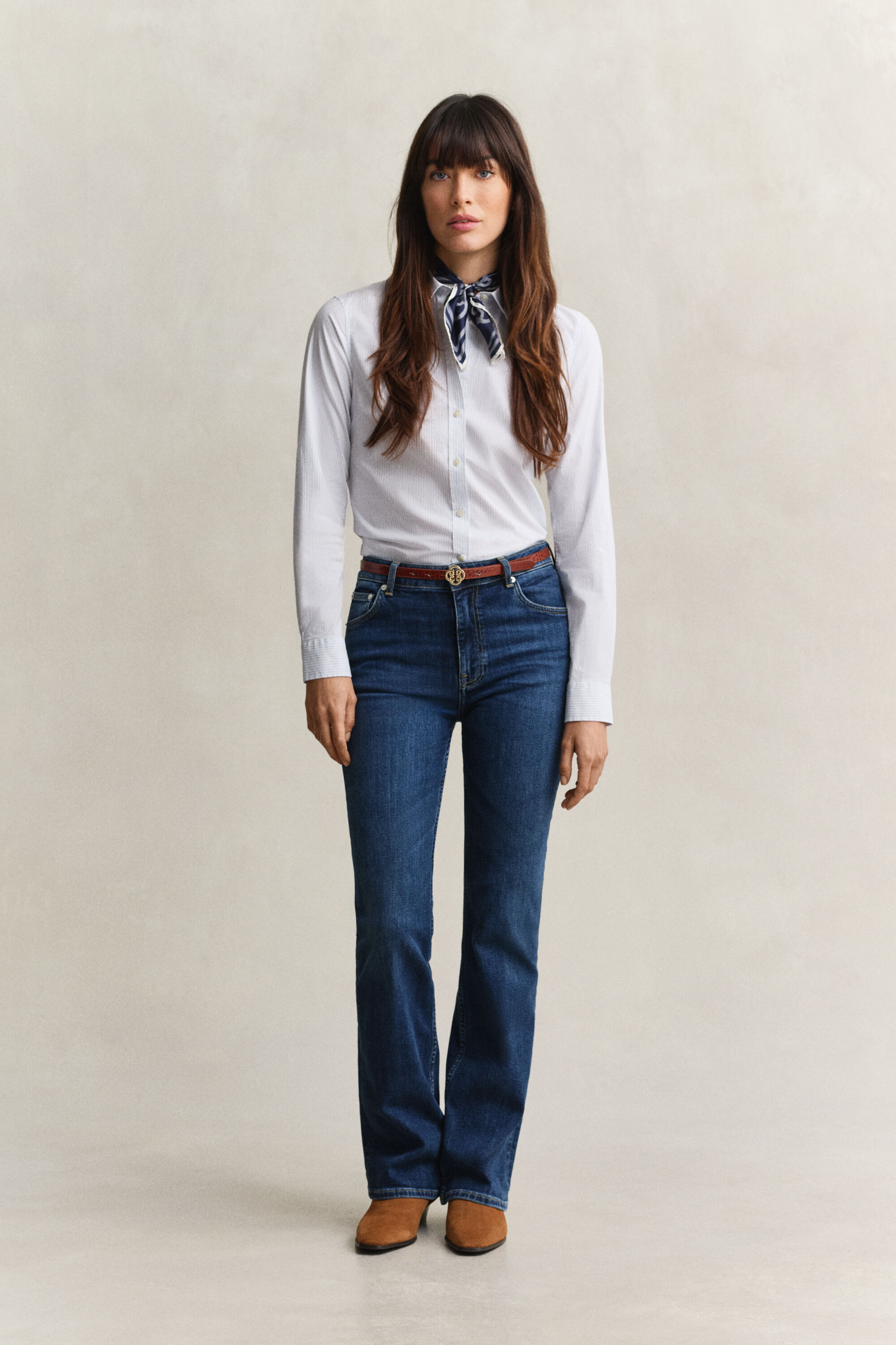 Ausgestellte Slim Fit Stretch-Jeans