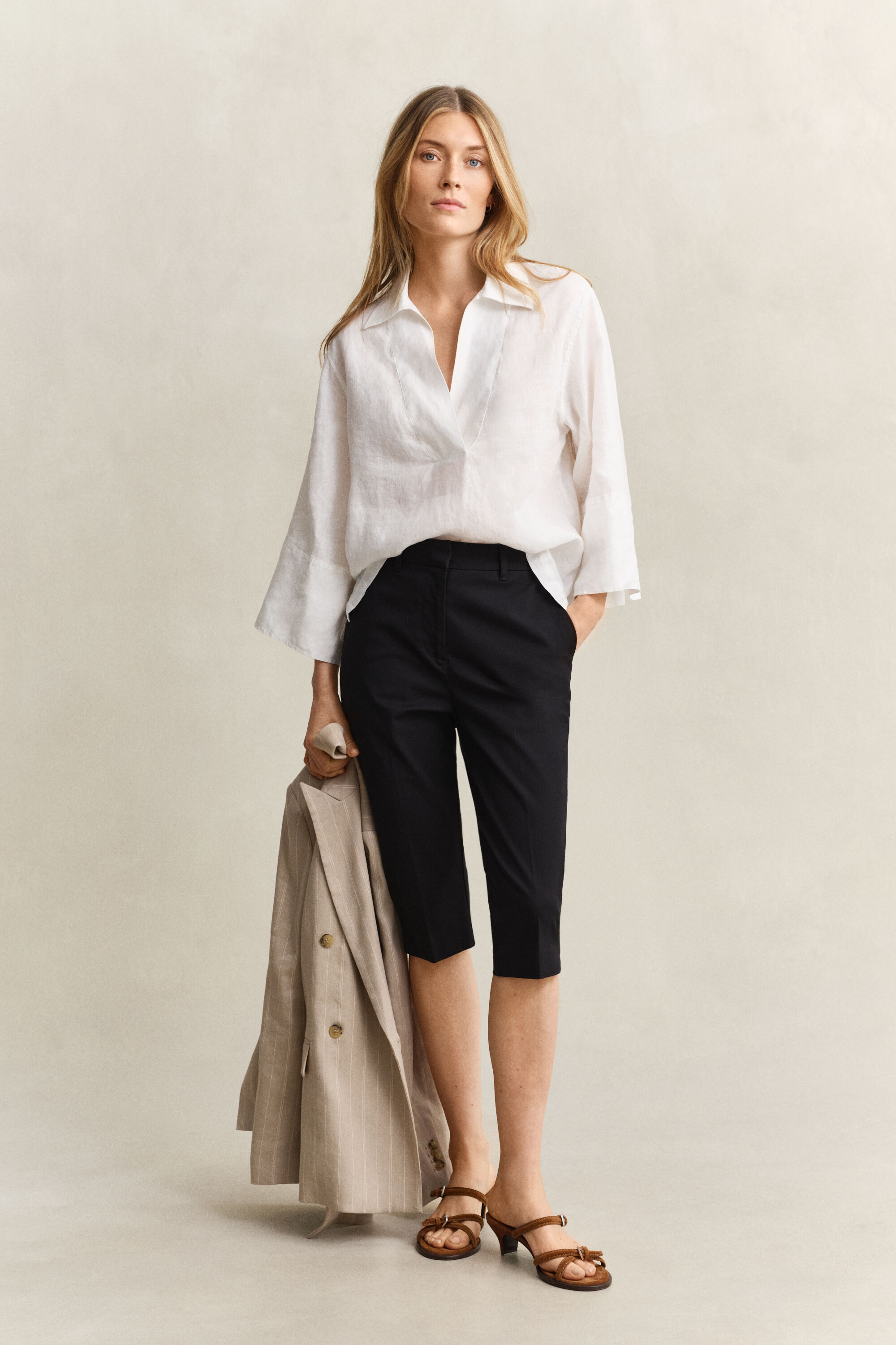 Schlupfbluse aus Leinen