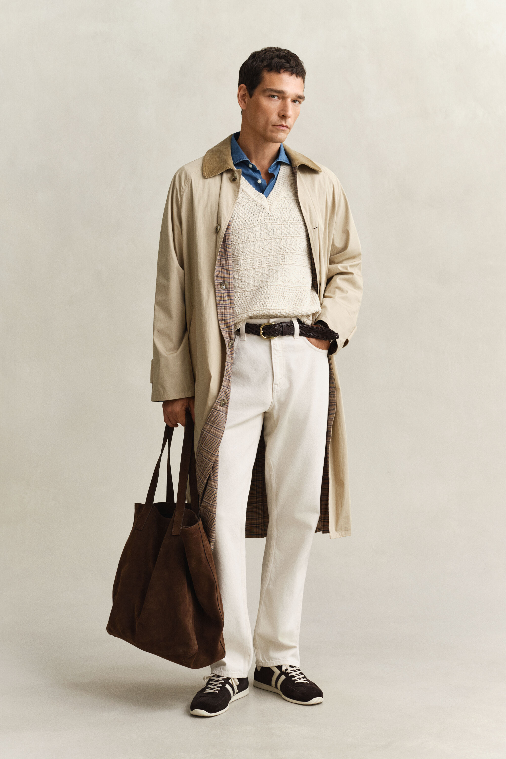 Pullunder aus strukturiertem Baumwollmix