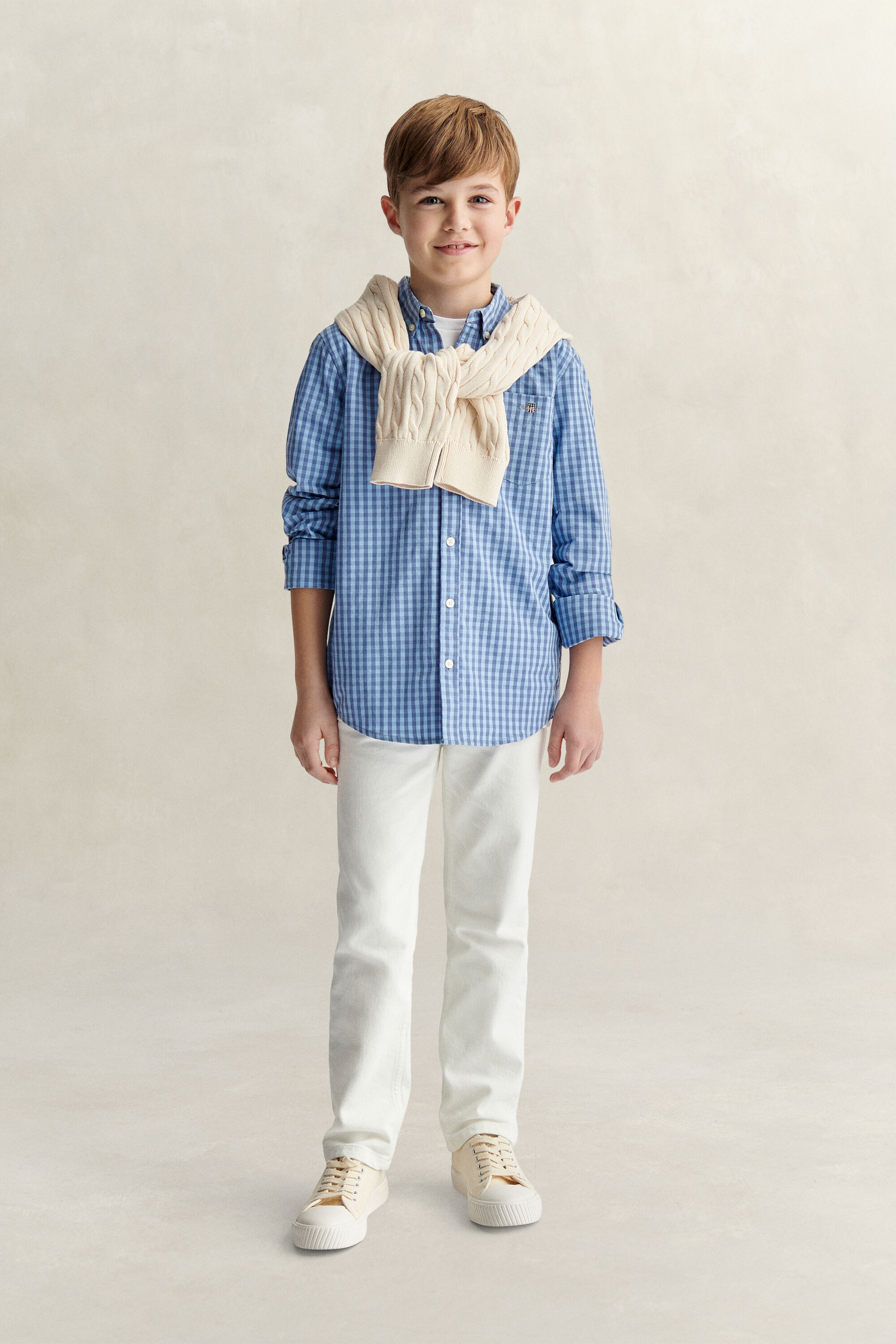 Teen Boys Gingham Popeline-Hemd