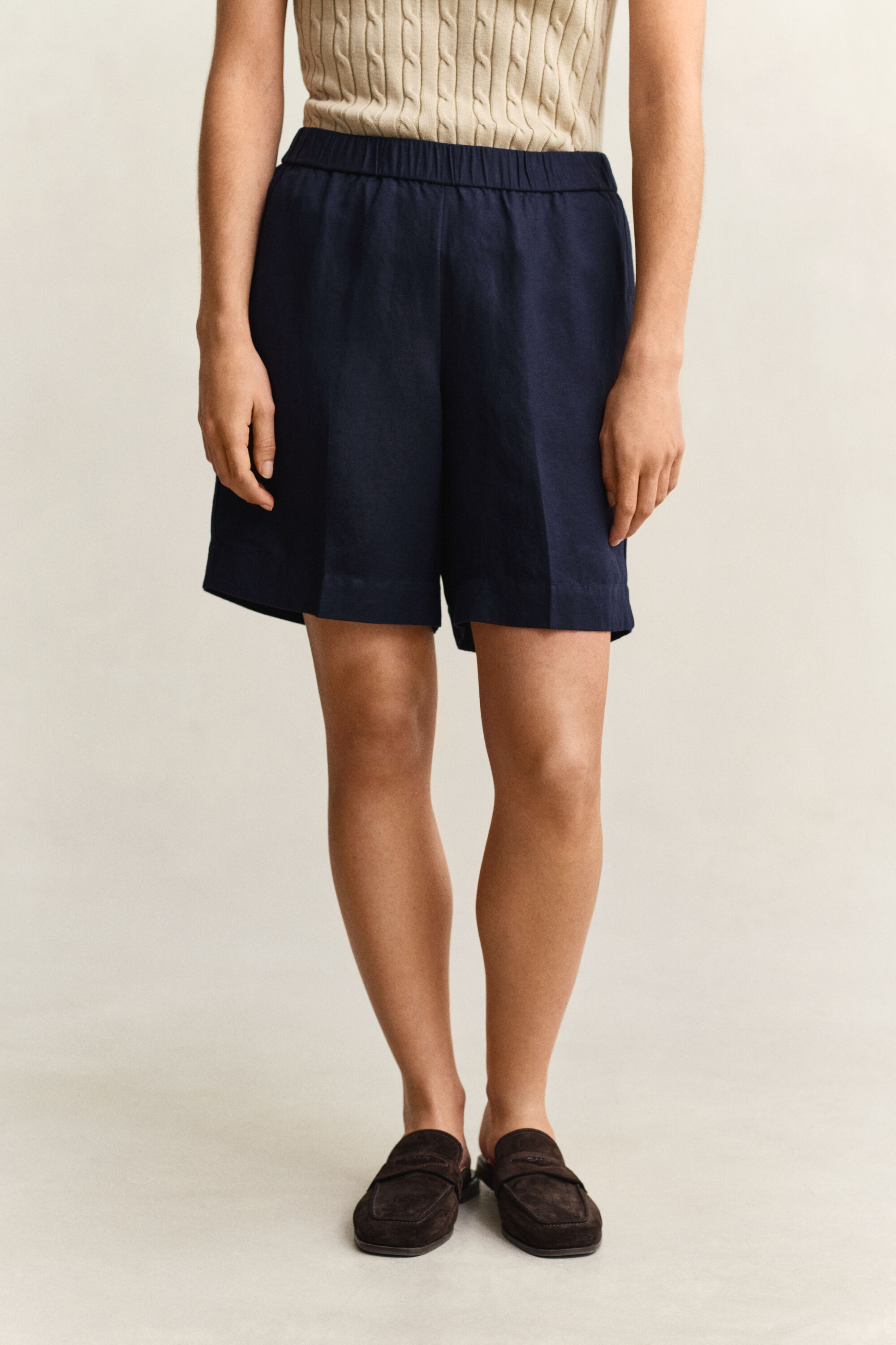 Shorts aus Leinenmix