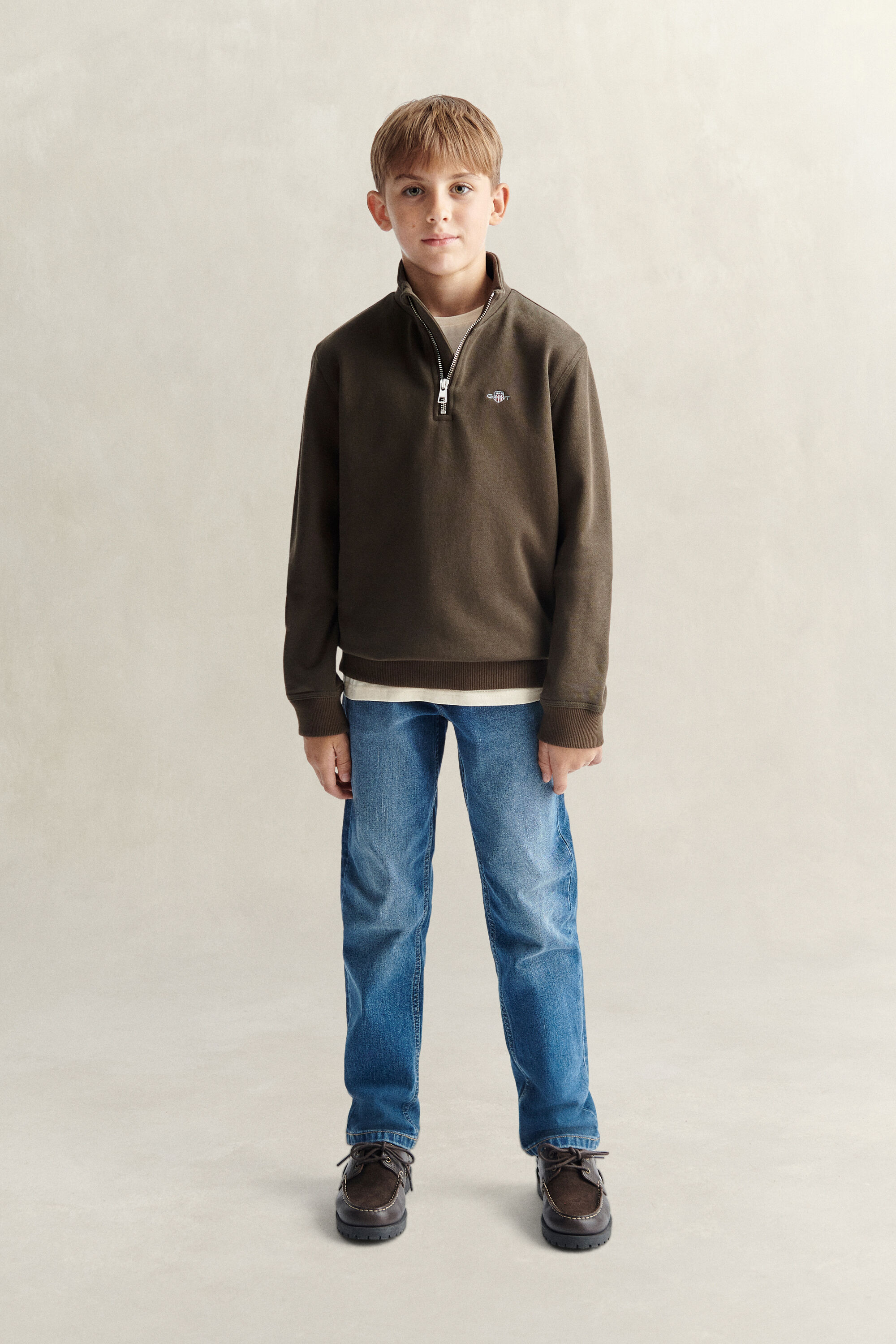 Teen Boys Shield Sweatshirt mit Reißverschlusskragen