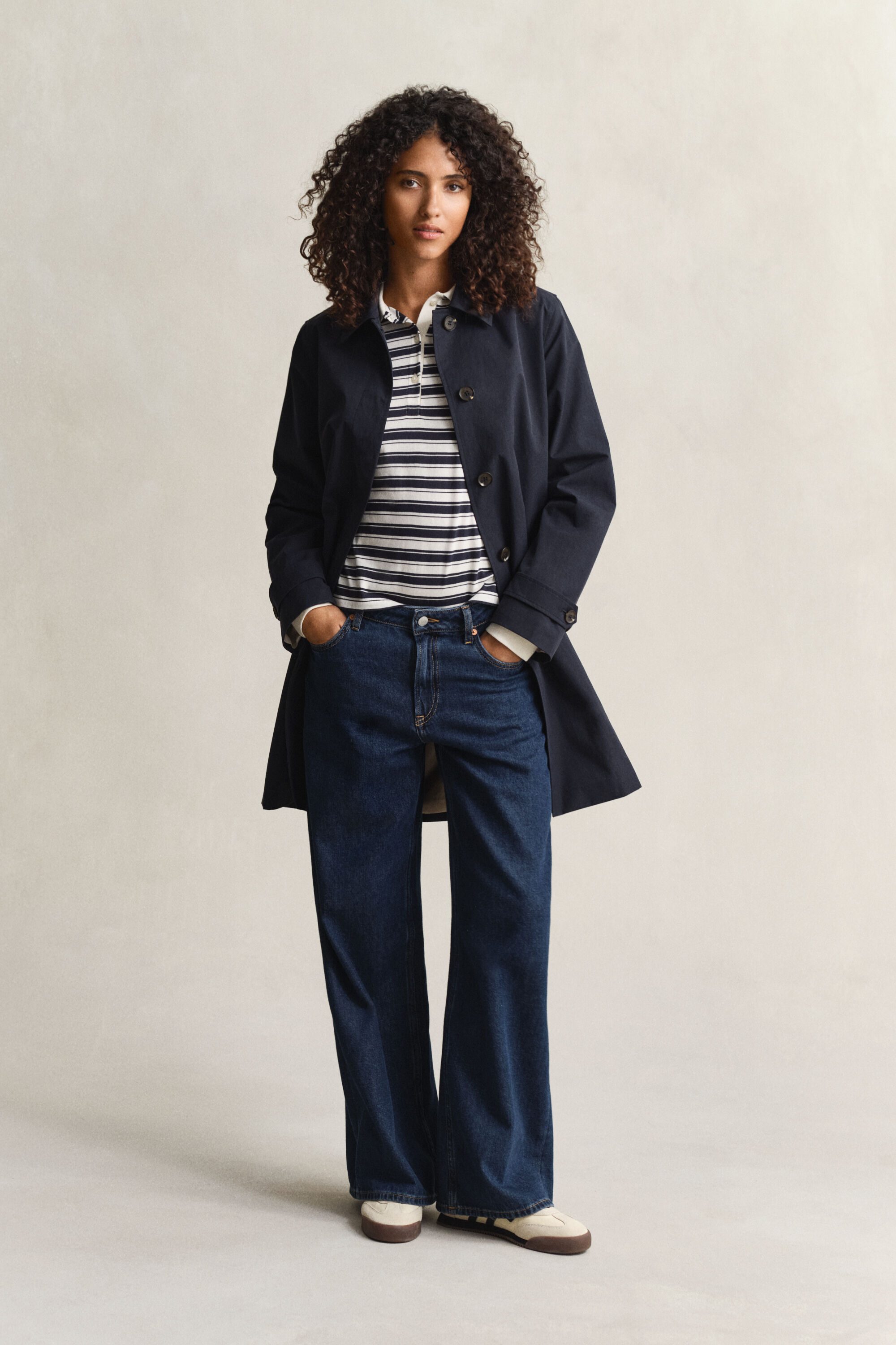 Langarm-Poloshirt mit Streifen