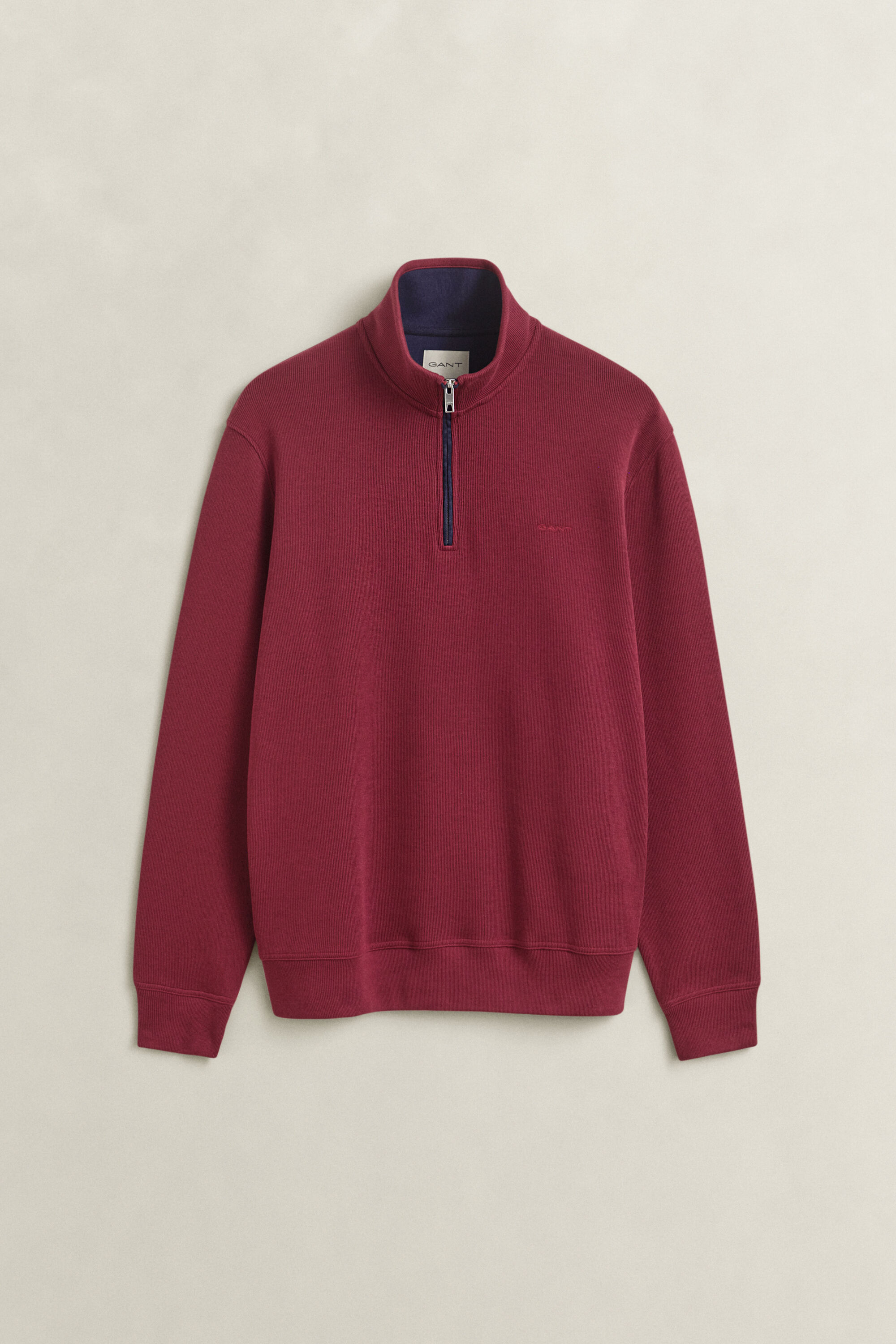 Sacker Rib Sweatshirt mit Reißverschlusskragen