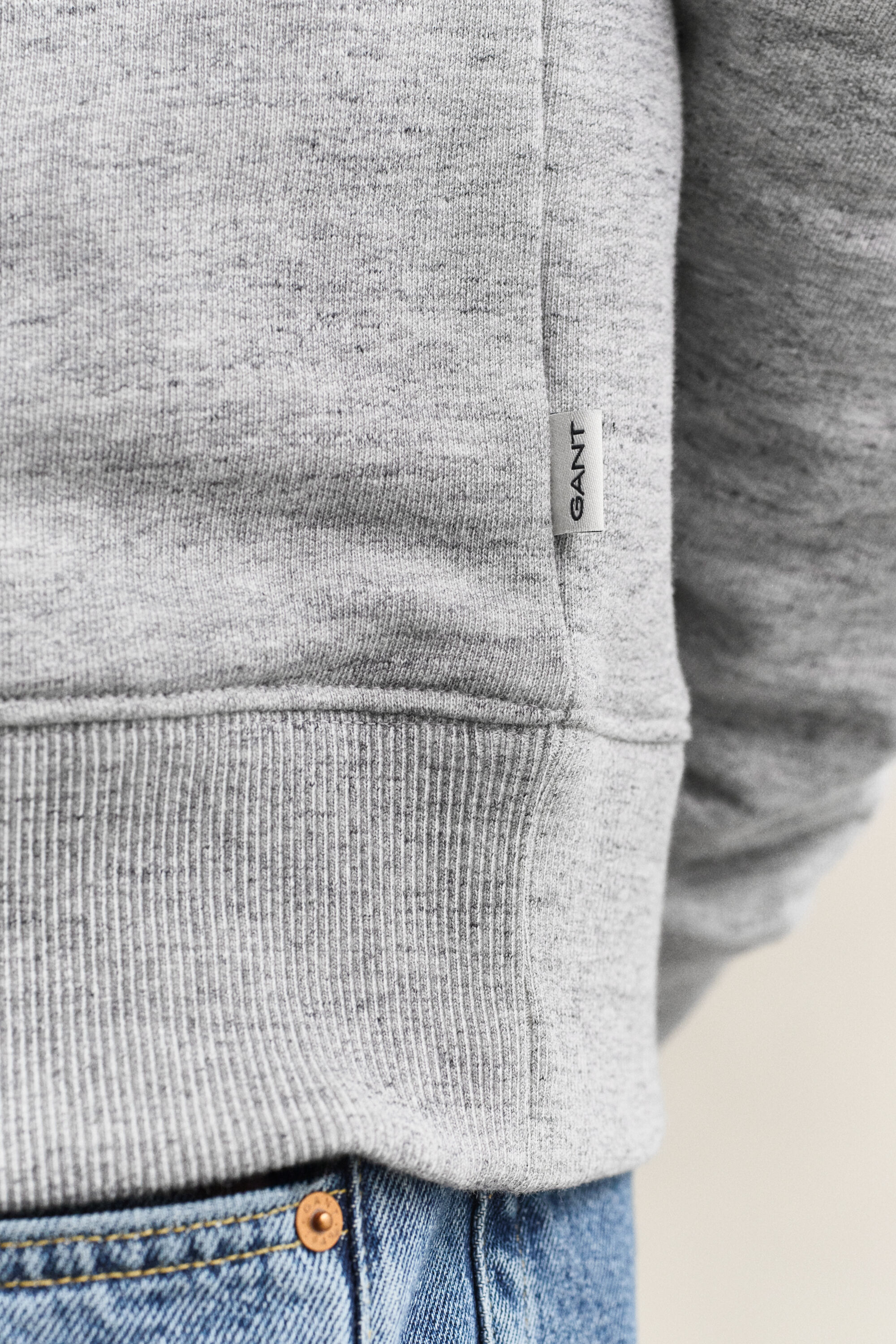 Meliertes Rundhals-Sweatshirt