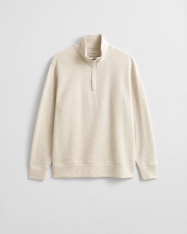 Leichtes Sacker Rib Sweatshirt mit Rei&szlig;verschlusskragen