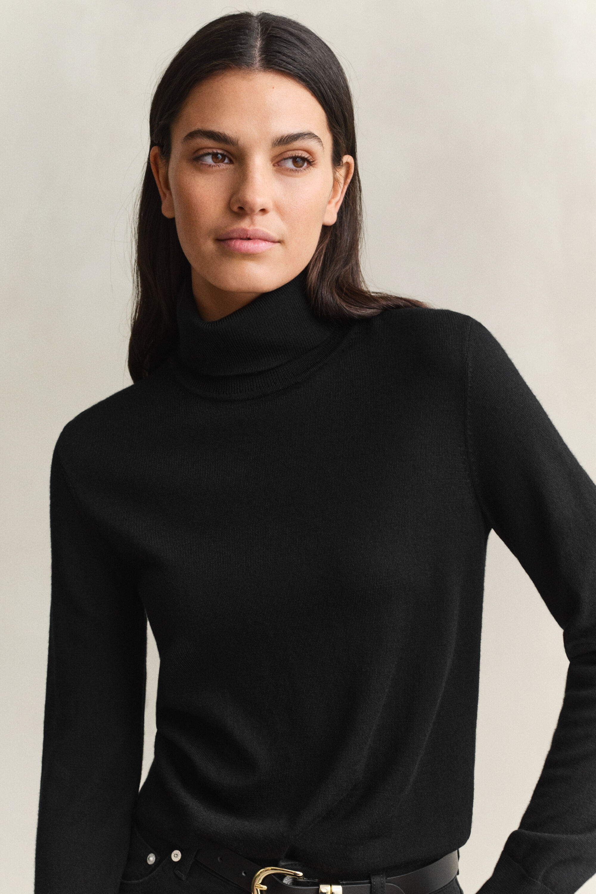 Rollkragenpullover aus extrafeiner Merinowolle