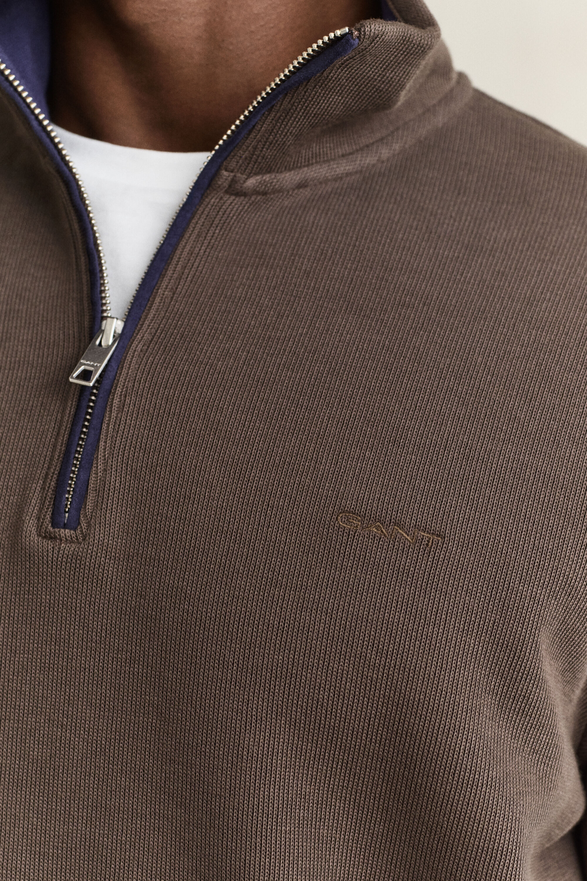 Sacker Rib Sweatshirt mit Reißverschlusskragen