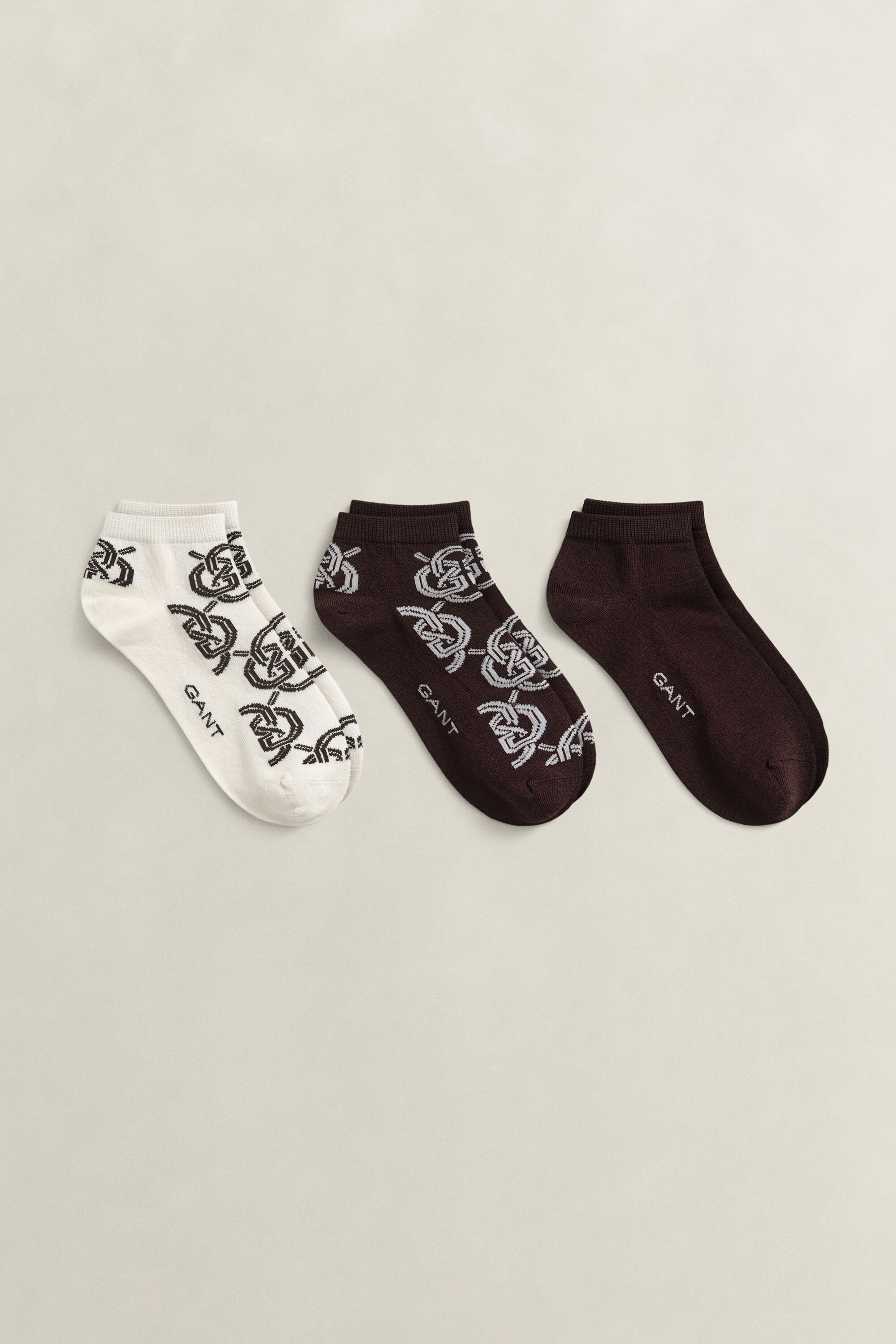 3er-Pack Monogram Knöchelsocken
