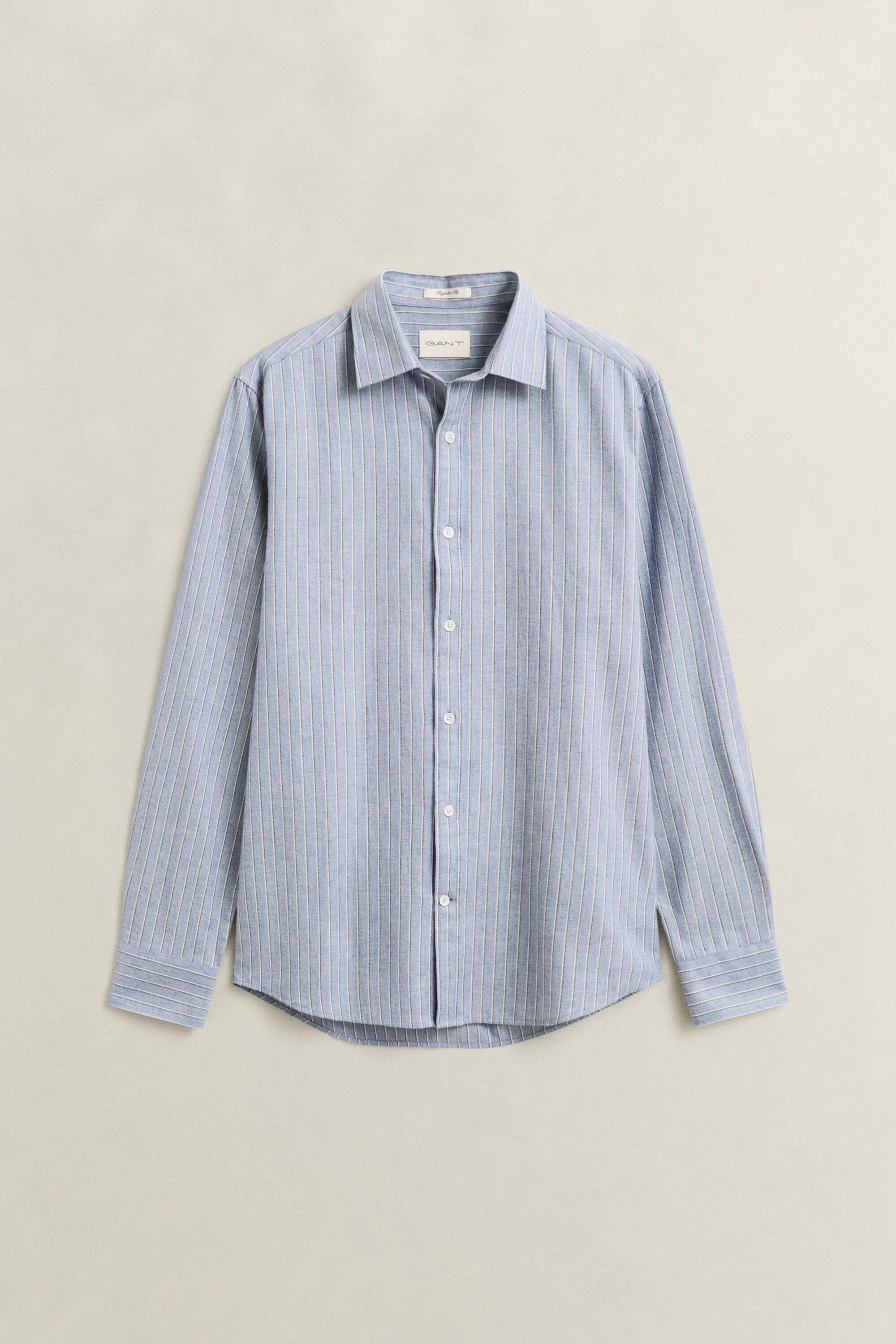 Gestreiftes Flanellhemd aus Melange-Garn