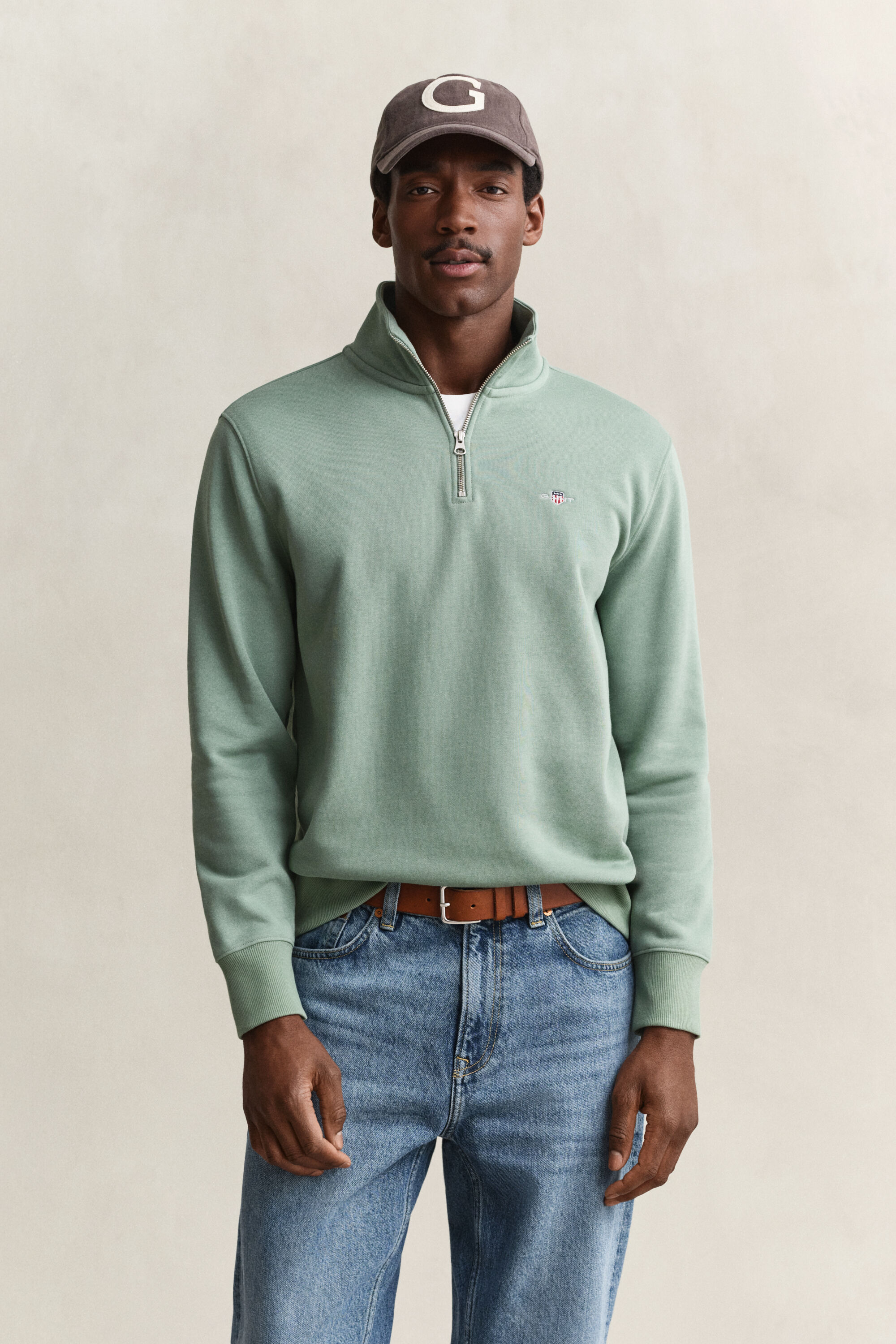 Shield Sweatshirt mit halblangem Reißverschluss