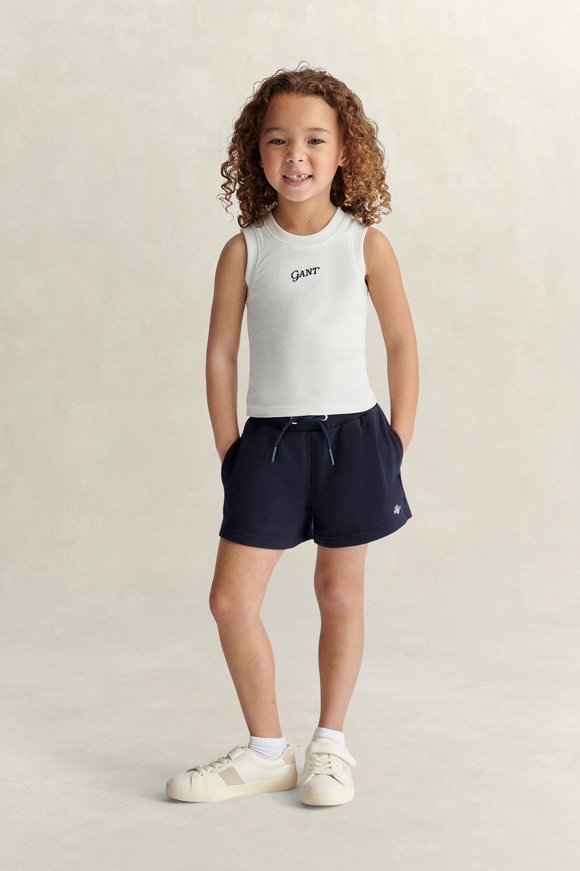 Girls Geripptes Logo Tanktop