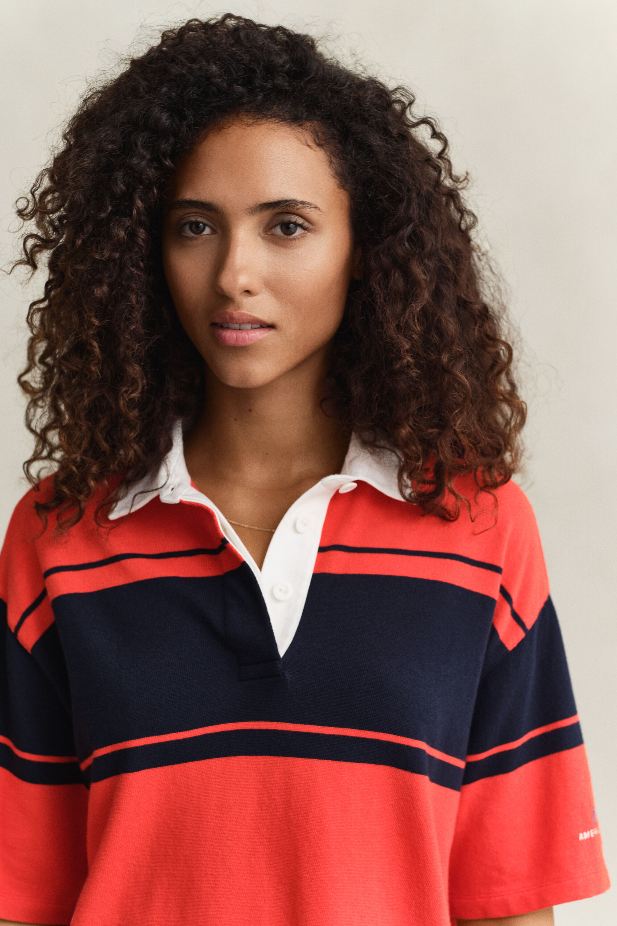 Kurzärmliger Heavy Rugger mit Blockstreifen