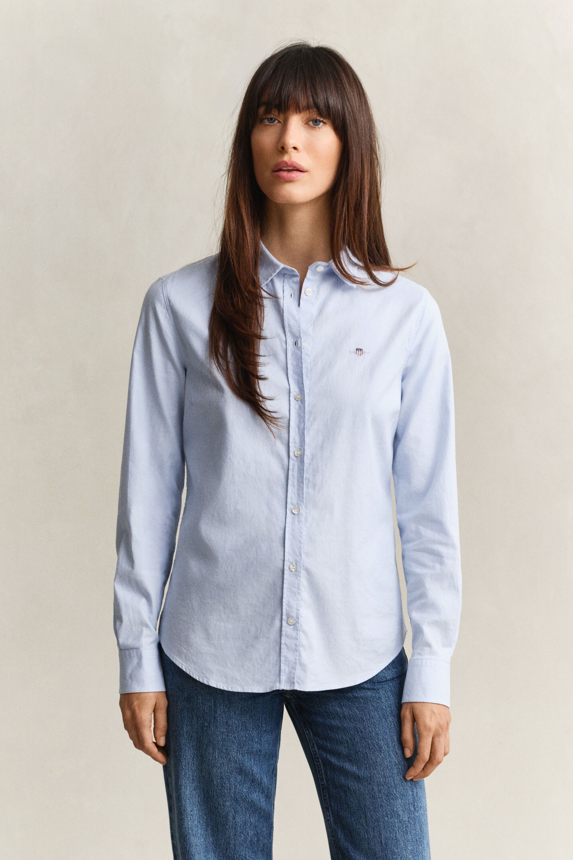 Stretch Oxford-Bluse