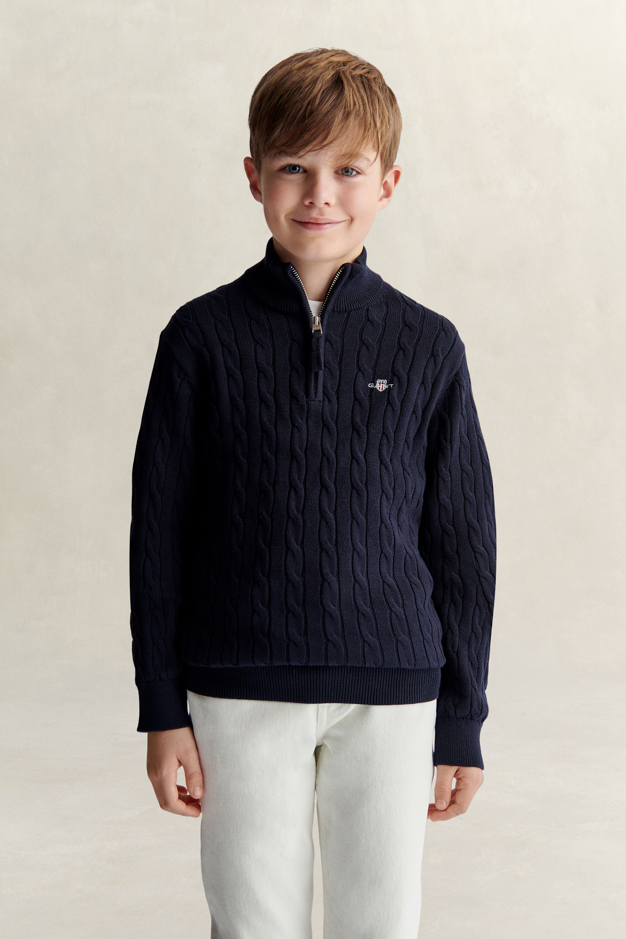 Teen Boys Shield Zopfstrick-Troyer