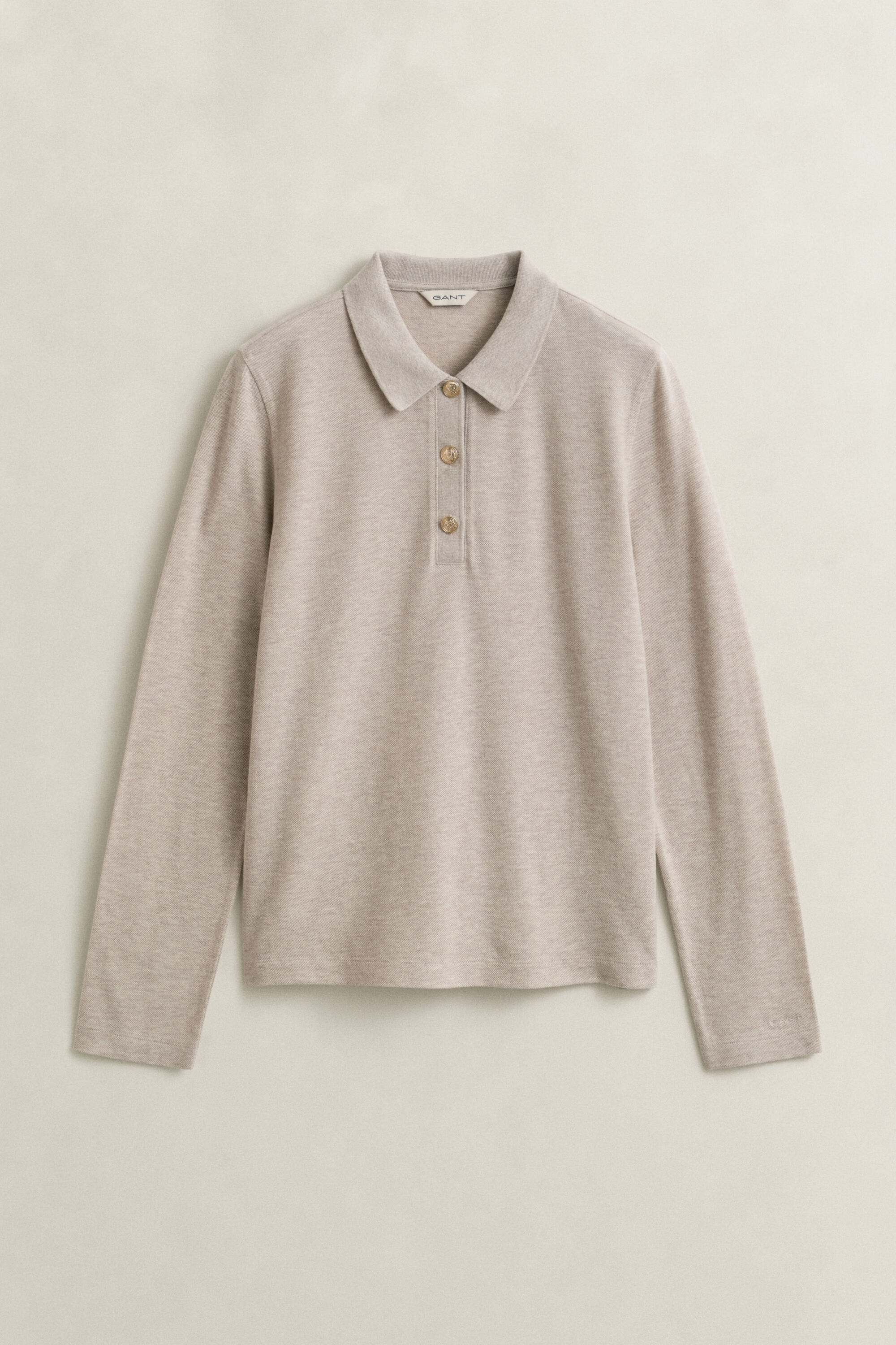 Langärmliges Piqué-Poloshirt