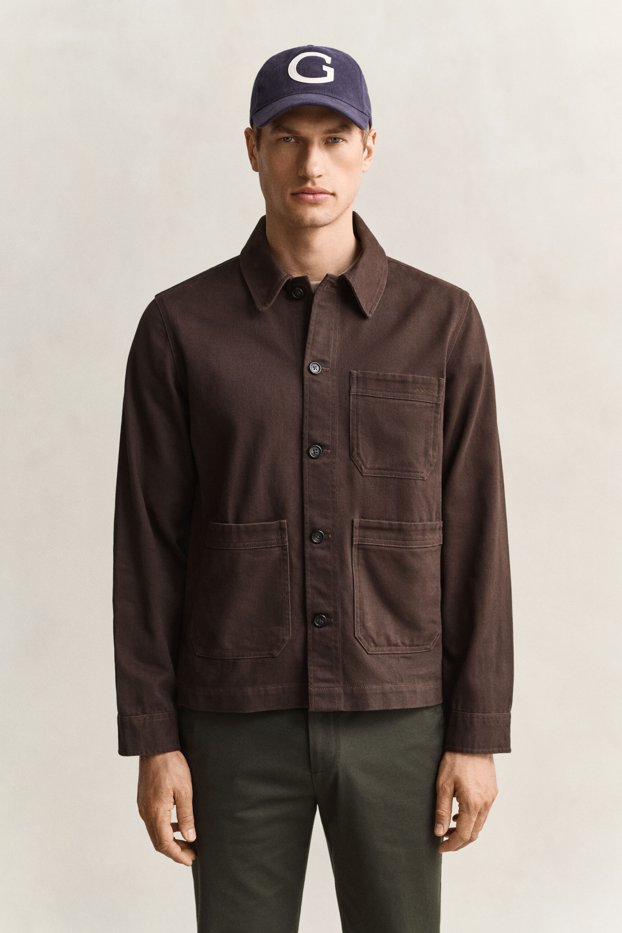 Hemdjacke aus gebürstetem Twill
