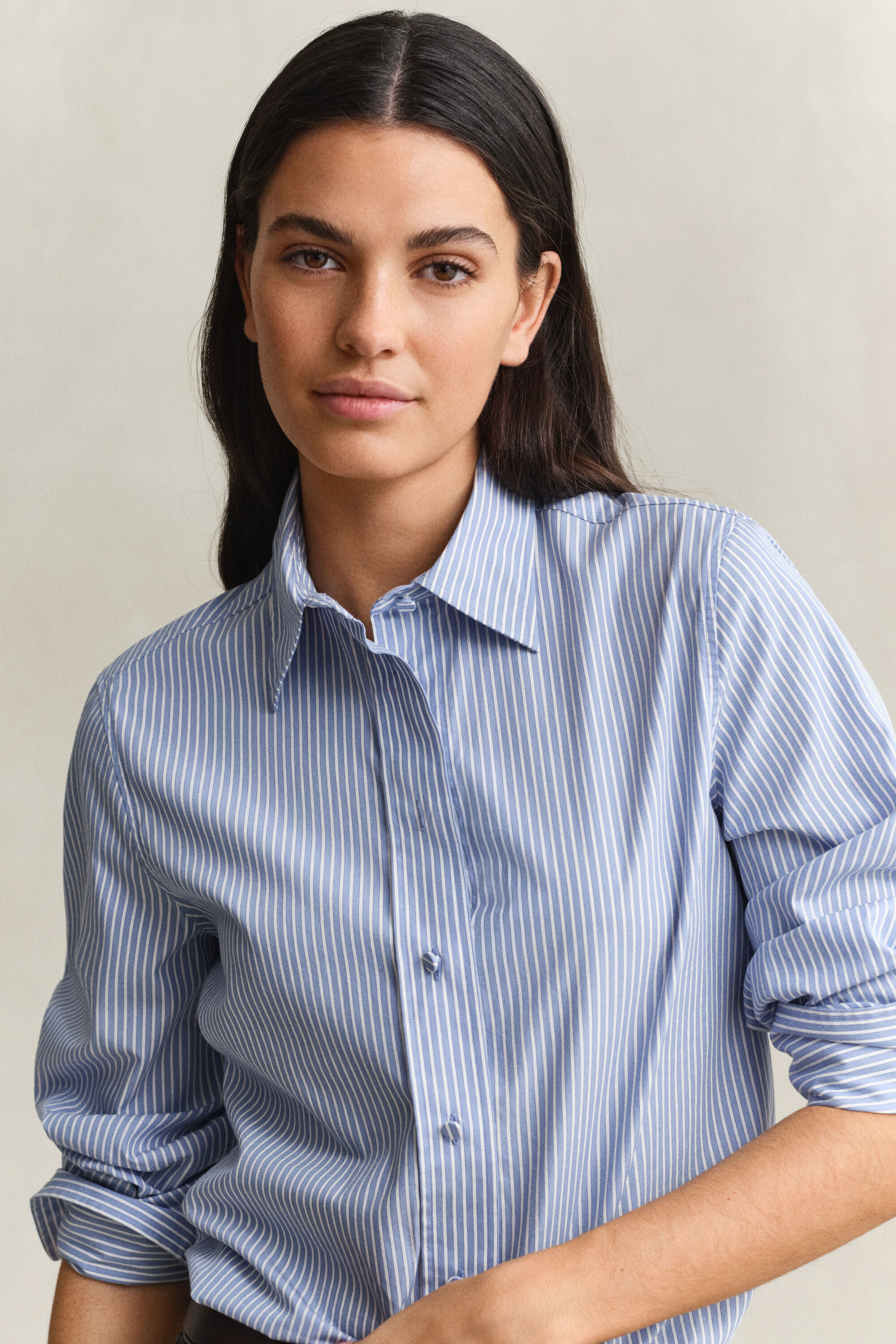 Gestreifte Bluse mit Passe
