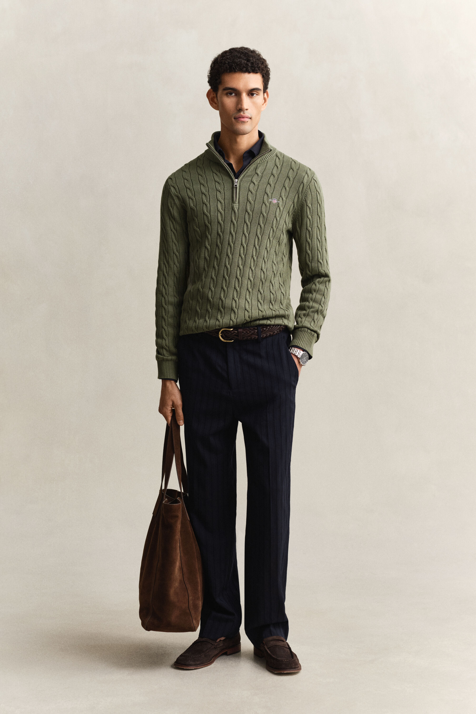 Zopfstrick Troyer aus Baumwolle