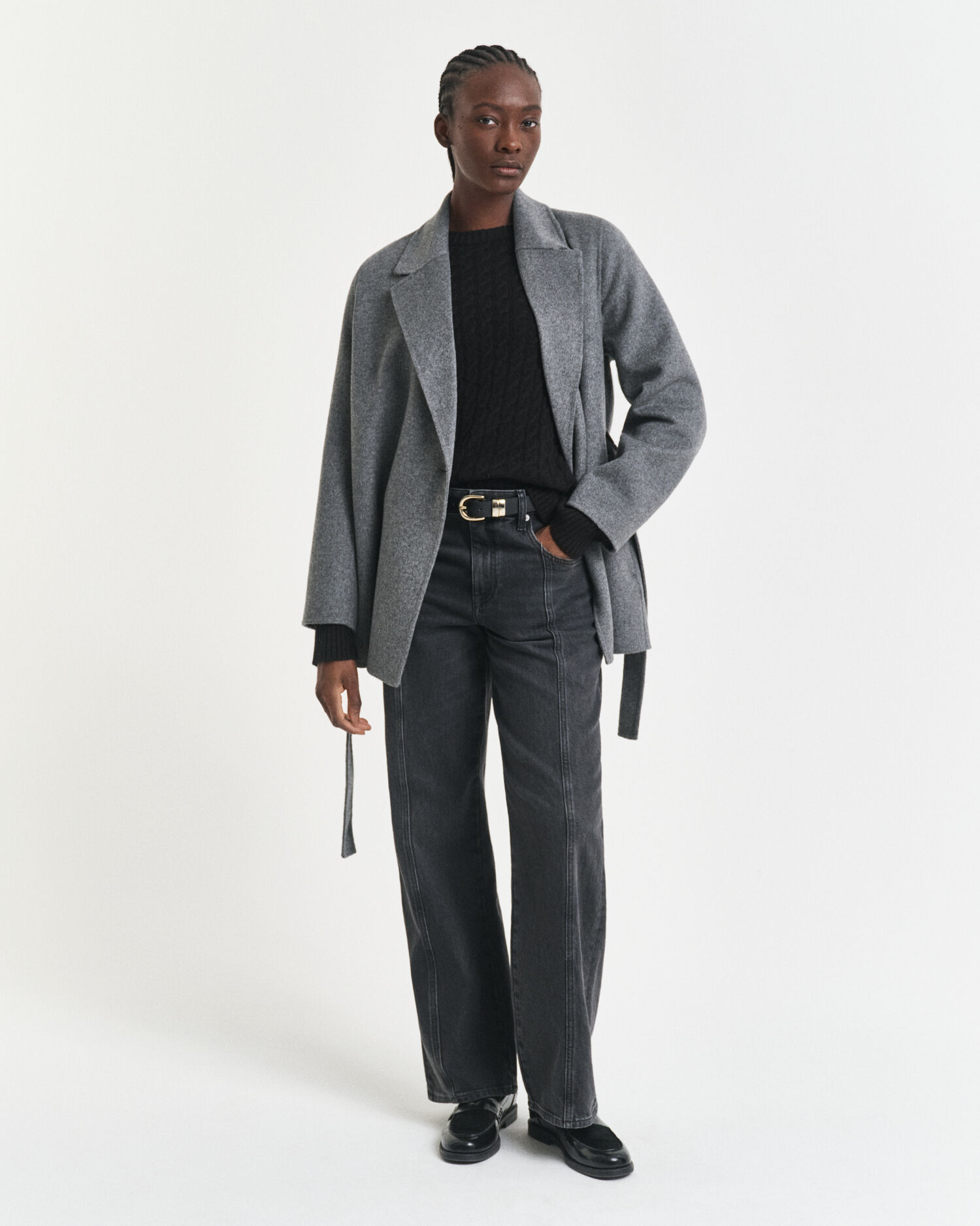 Zopfstrick Rundhalspullover aus Kaschmir