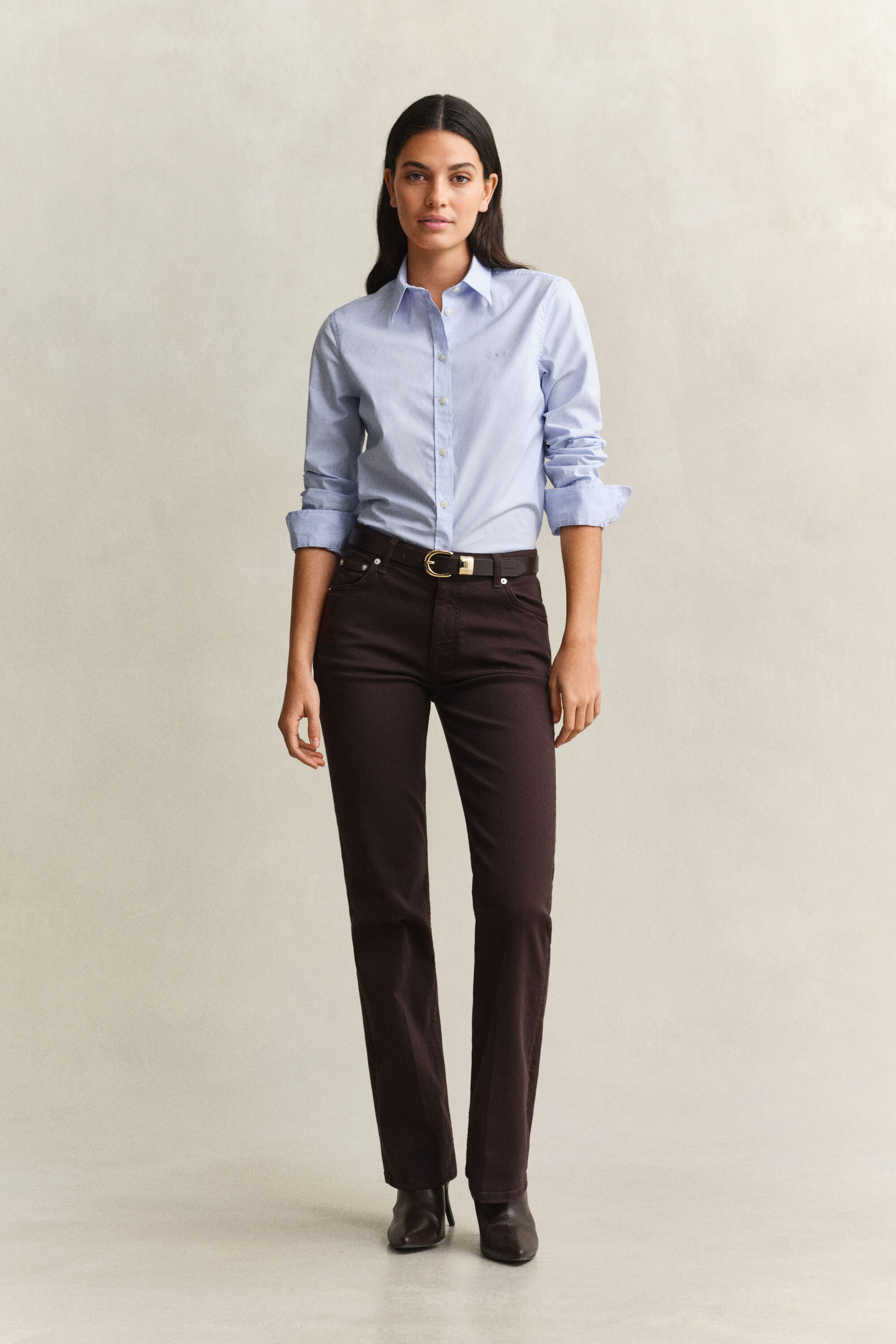 Farbige Slim Fit Jeans mit ausgestelltem Bein