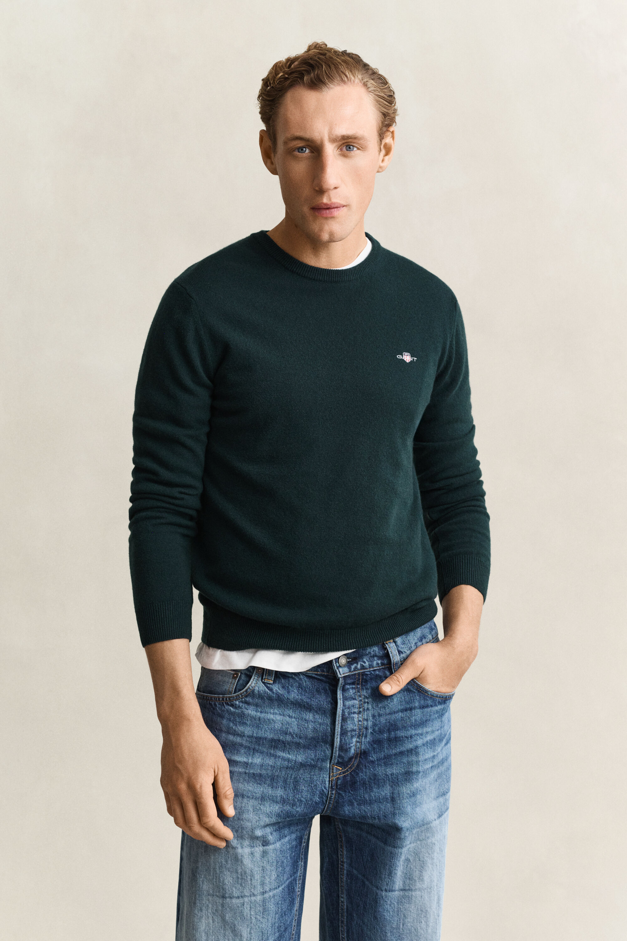 Rundhalspullover aus Lambswool