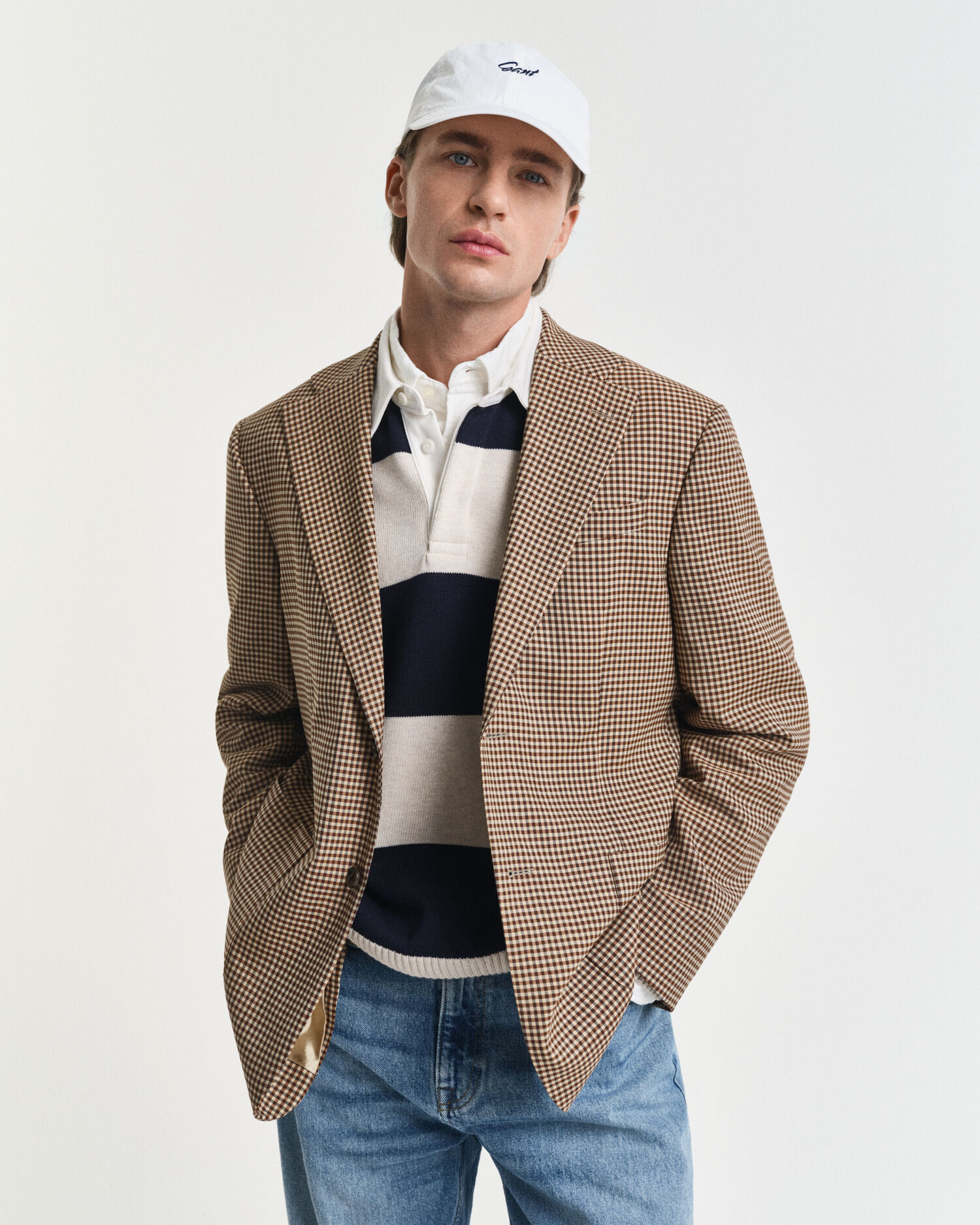 Cap in Crinkle-Optik mit kleiner Grafik