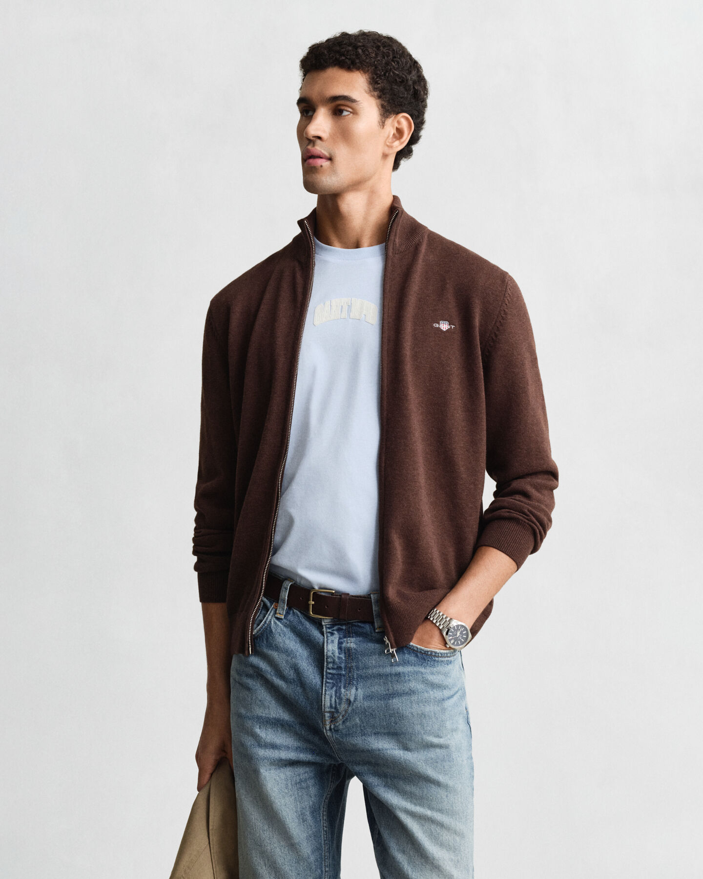 Casual Cotton Strickjacke mit Rei&szlig;verschluss