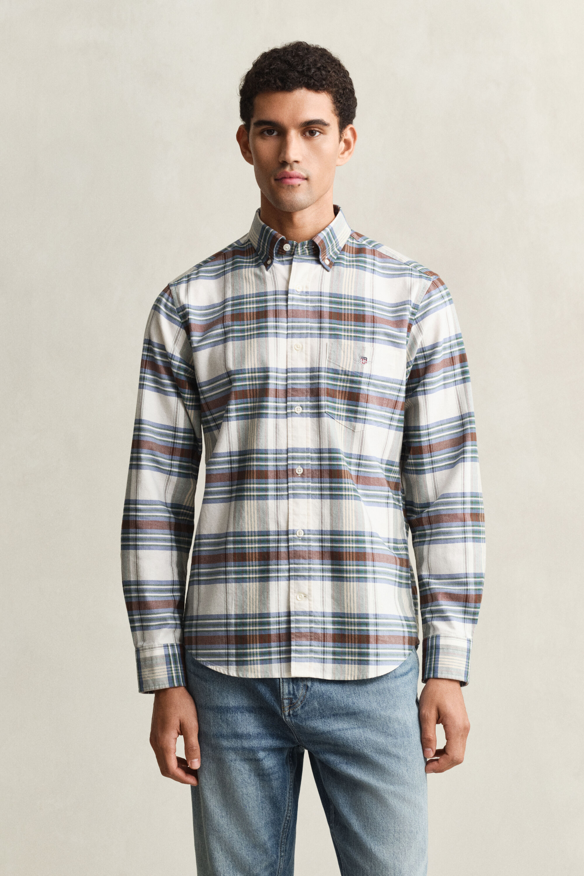 Regular Fit Classic Oxford-Hemd mit Karomuster