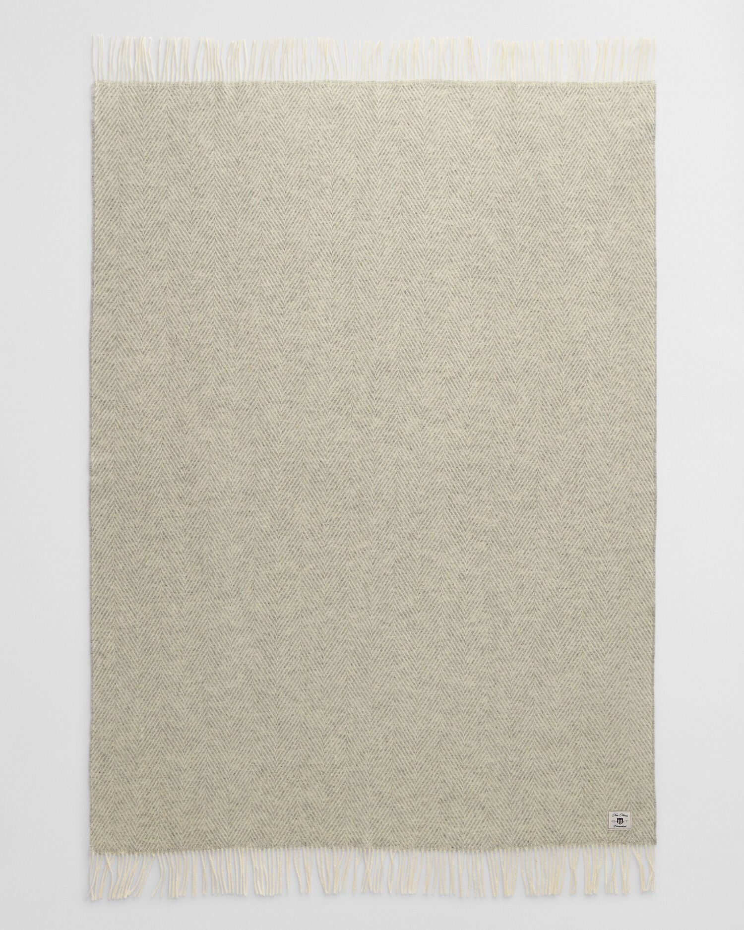 Wolldecke mit Fischgrätmuster