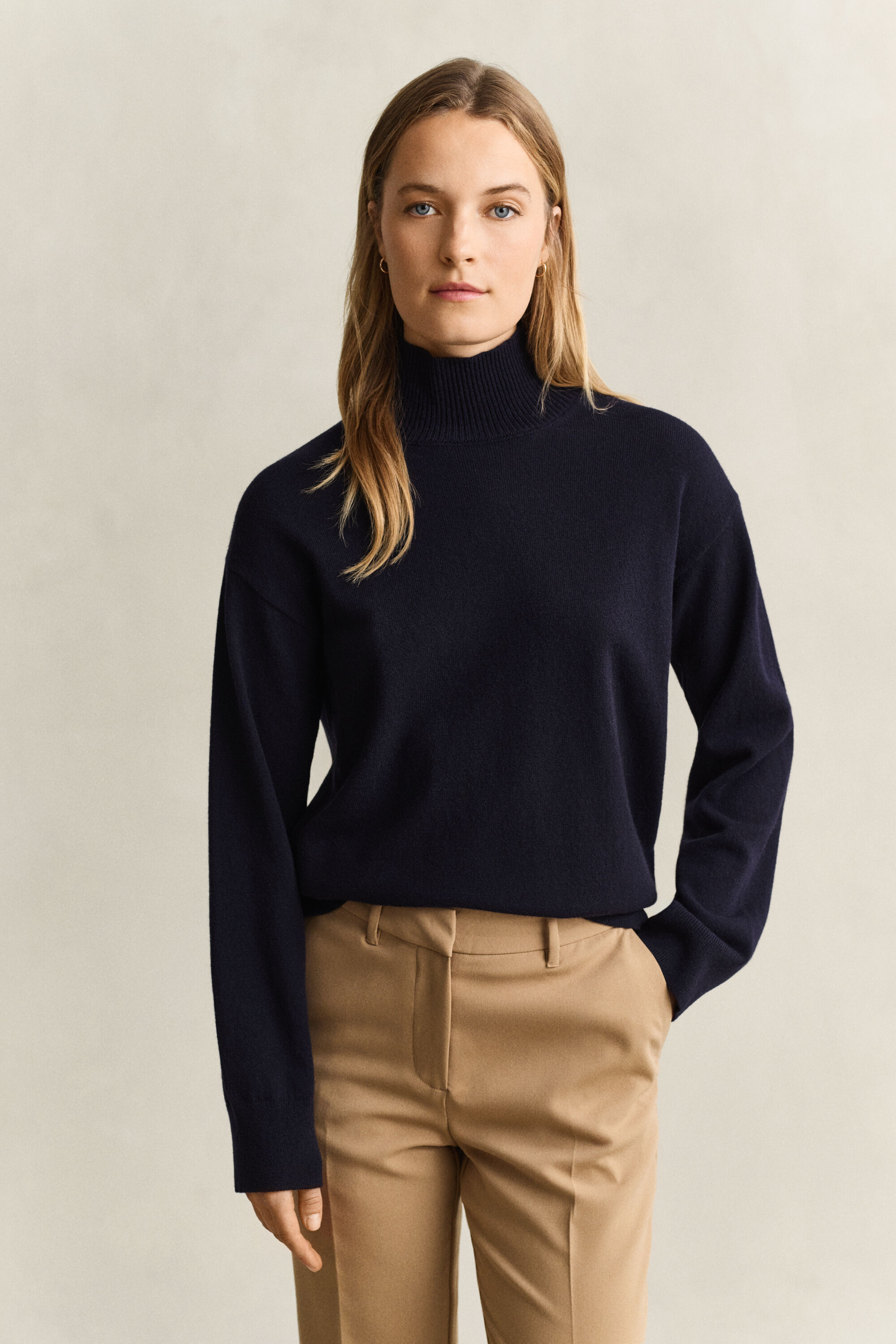 Stehkragenpullover aus feiner Lambswool