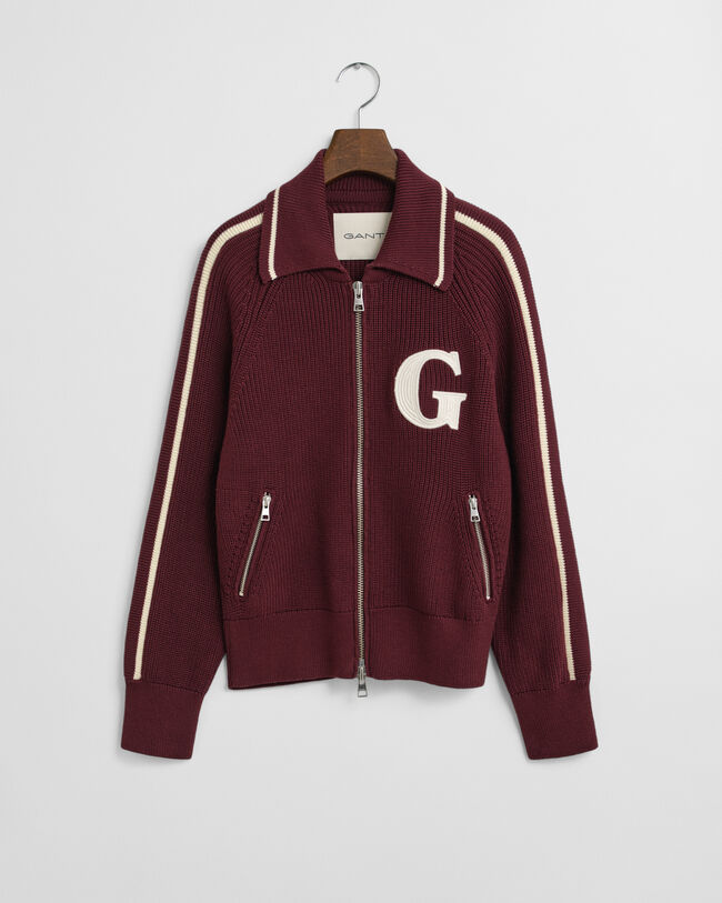 GANT Varsity Strickjacke mit Rei&szlig;verschluss