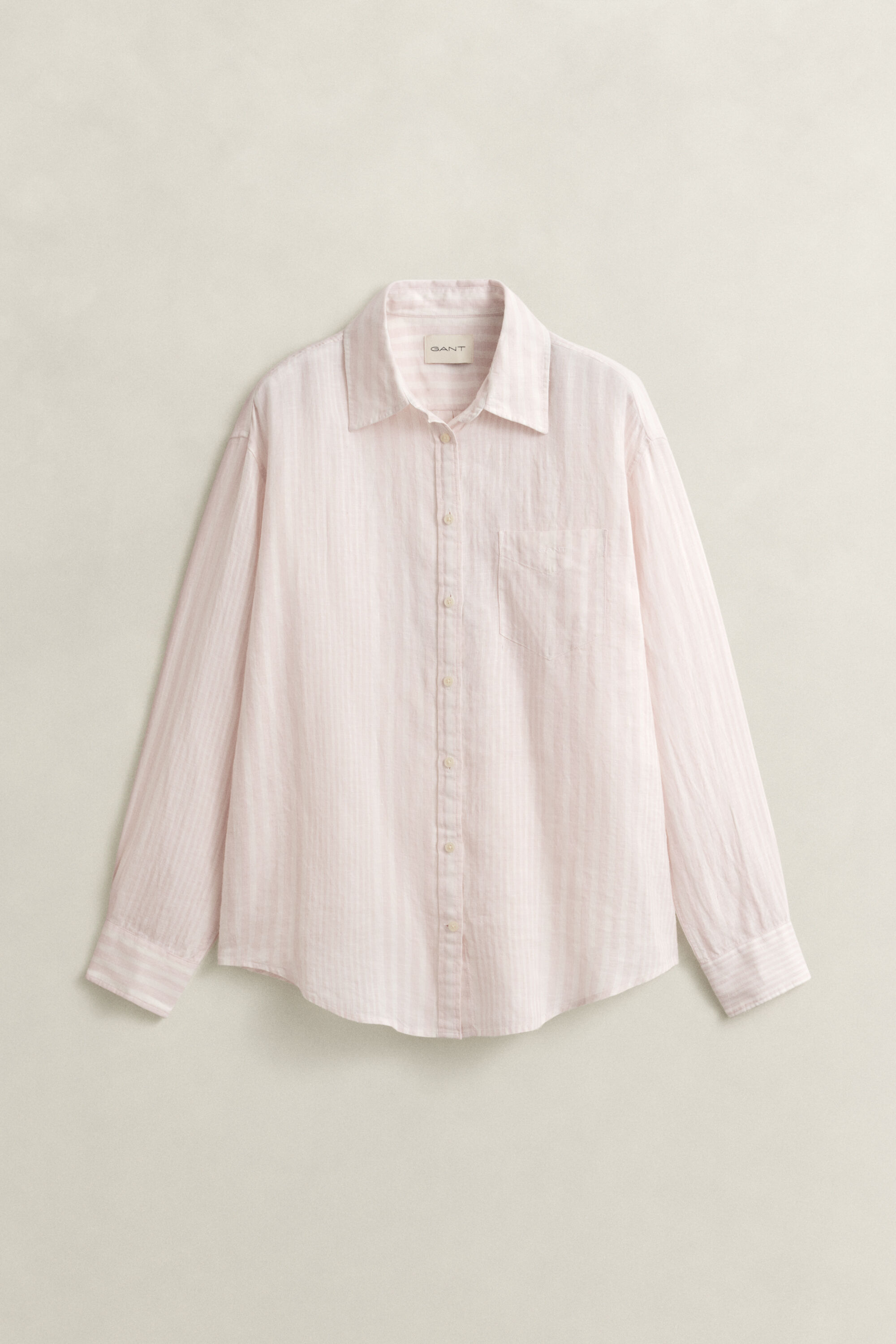 Relaxed Fit Leinen Bluse mit Streifen