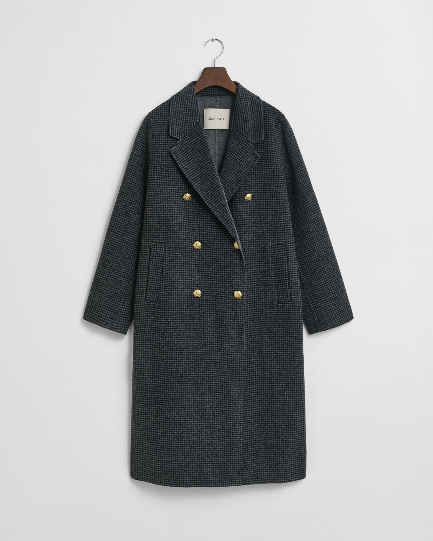 Handgen&auml;hter Mantel mit Karomuster