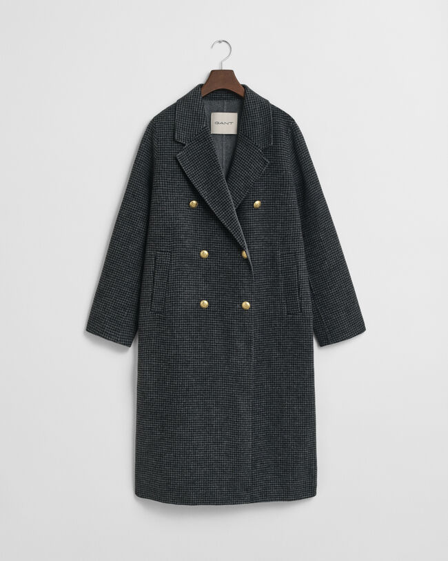 Handgen&auml;hter Mantel mit Karomuster