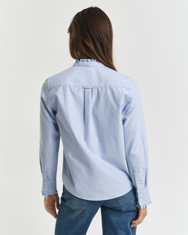 Klassische Oxford-Bluse mit R&uuml;schen