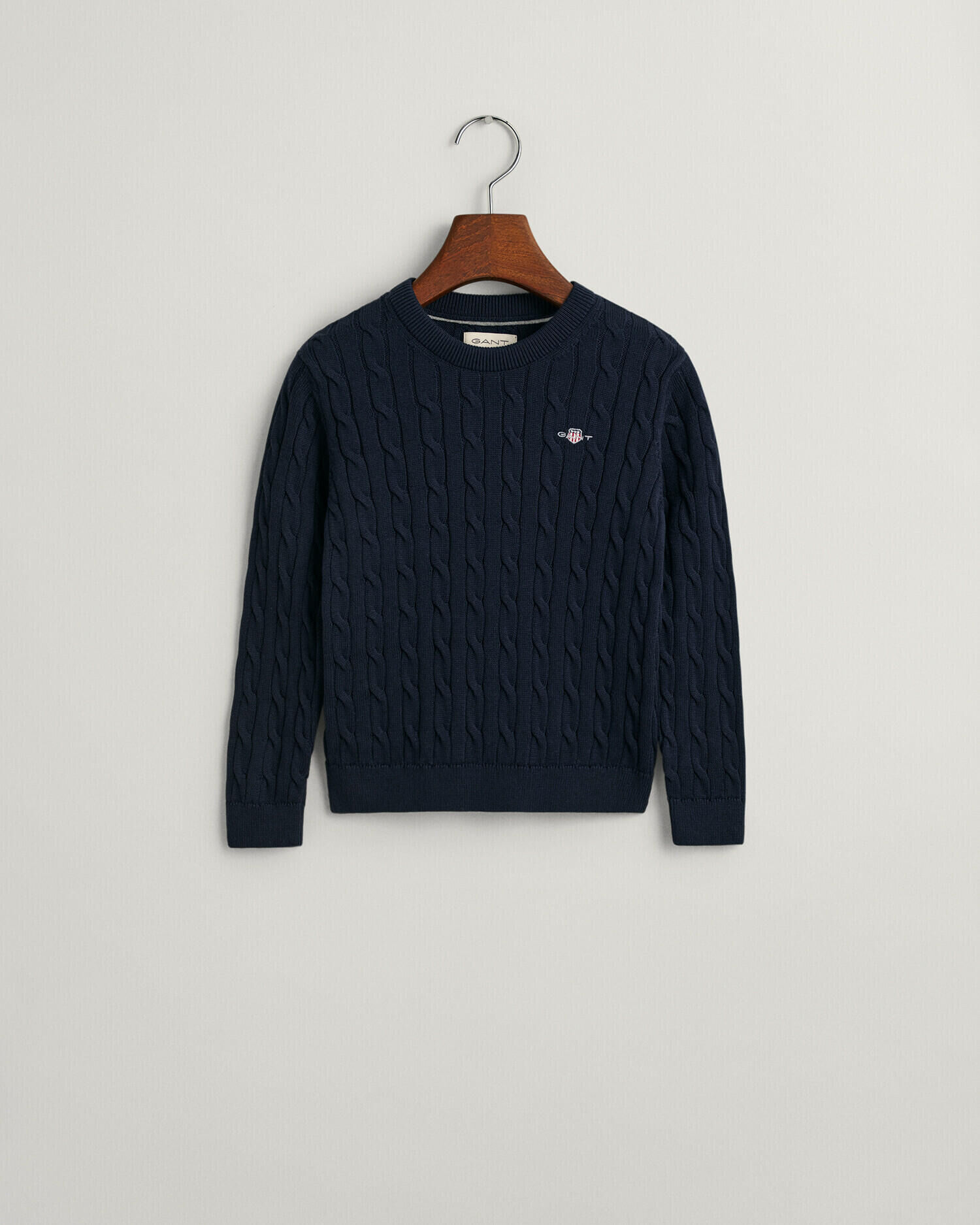 Kids Shield Zopfstrick Rundhalspullover aus Baumwolle