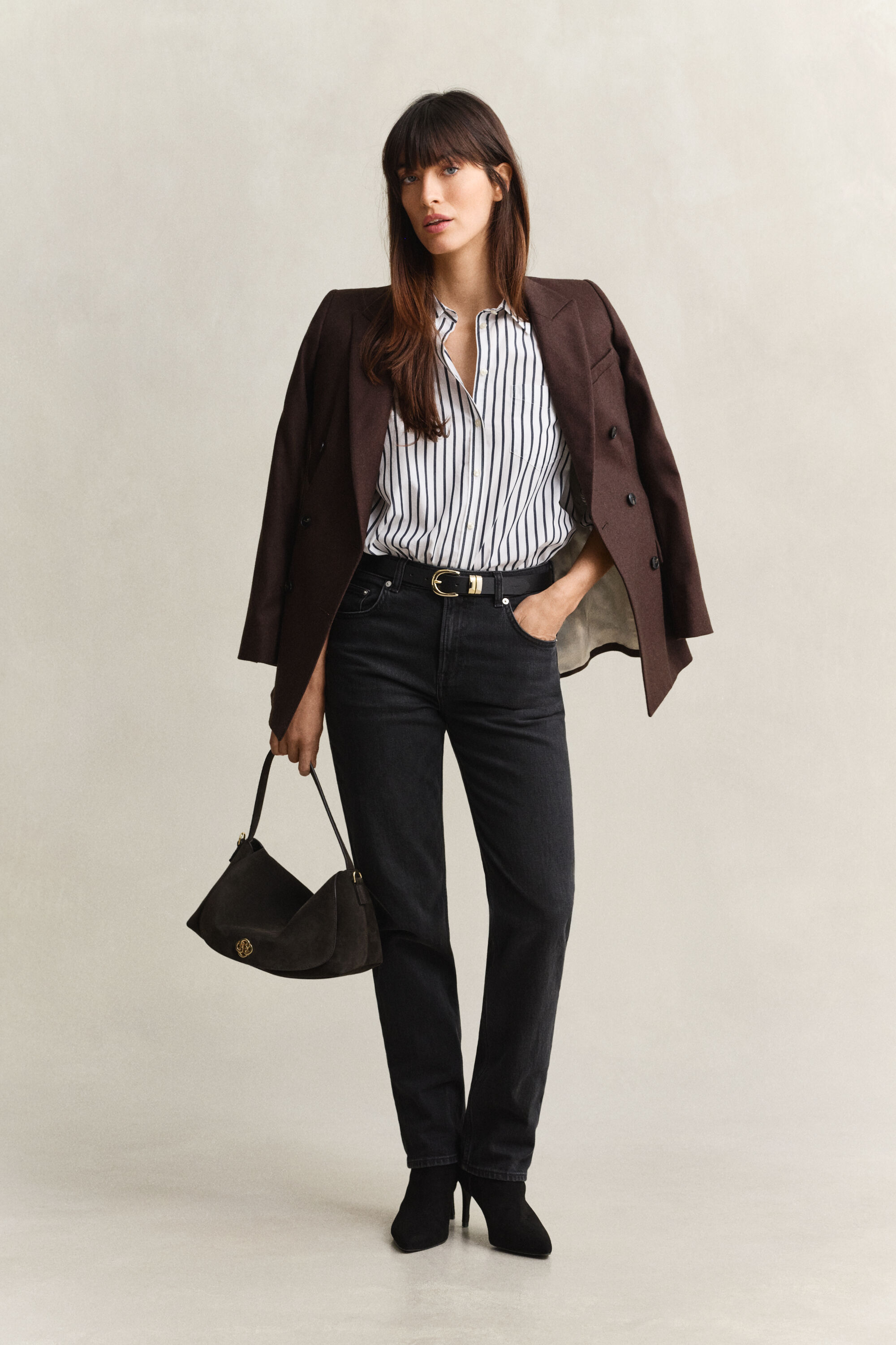 Relaxed Fit Classic Popeline-Bluse mit Streifen