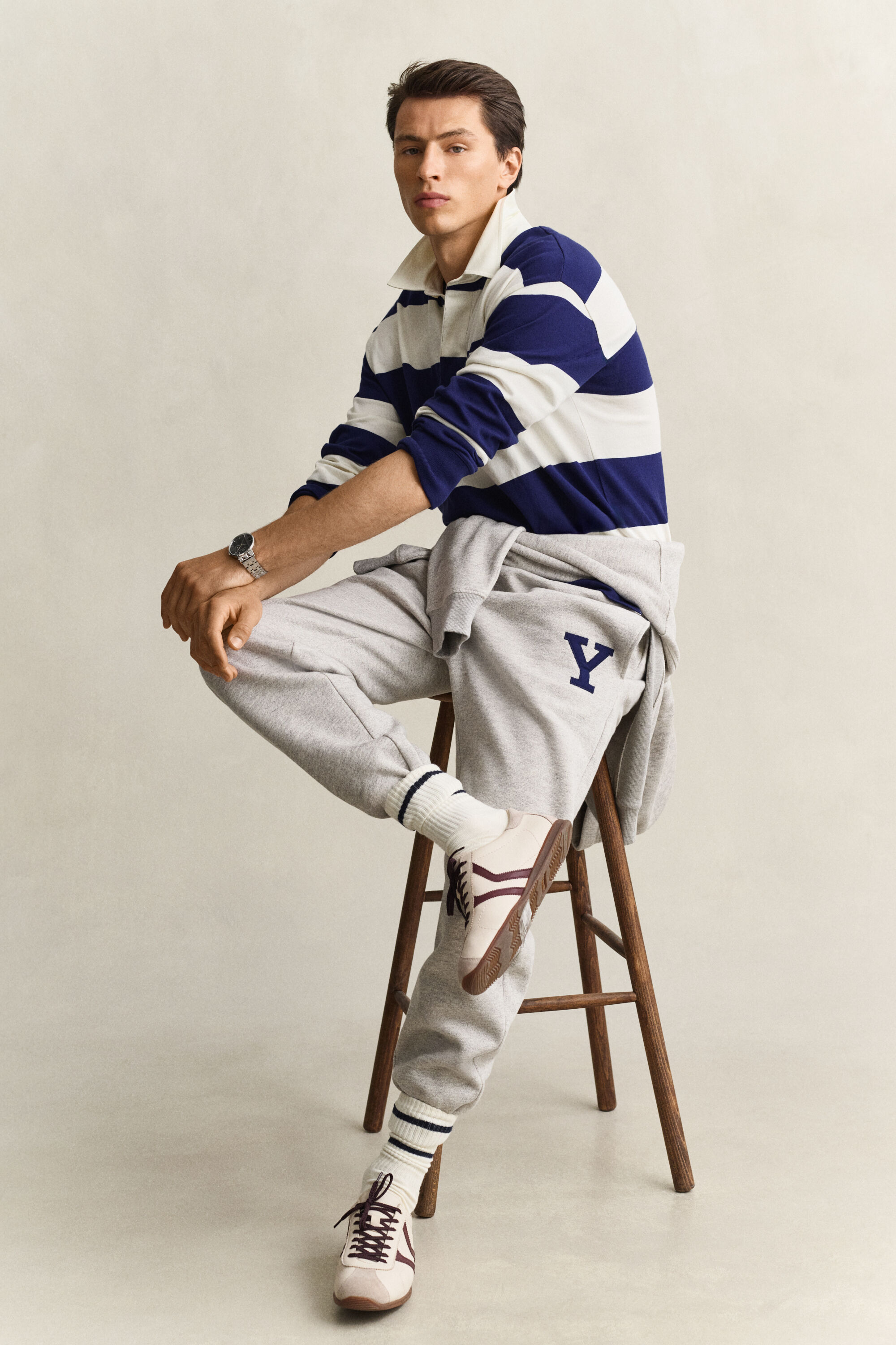 Gant x Yale Heavy Rugger mit Streifen