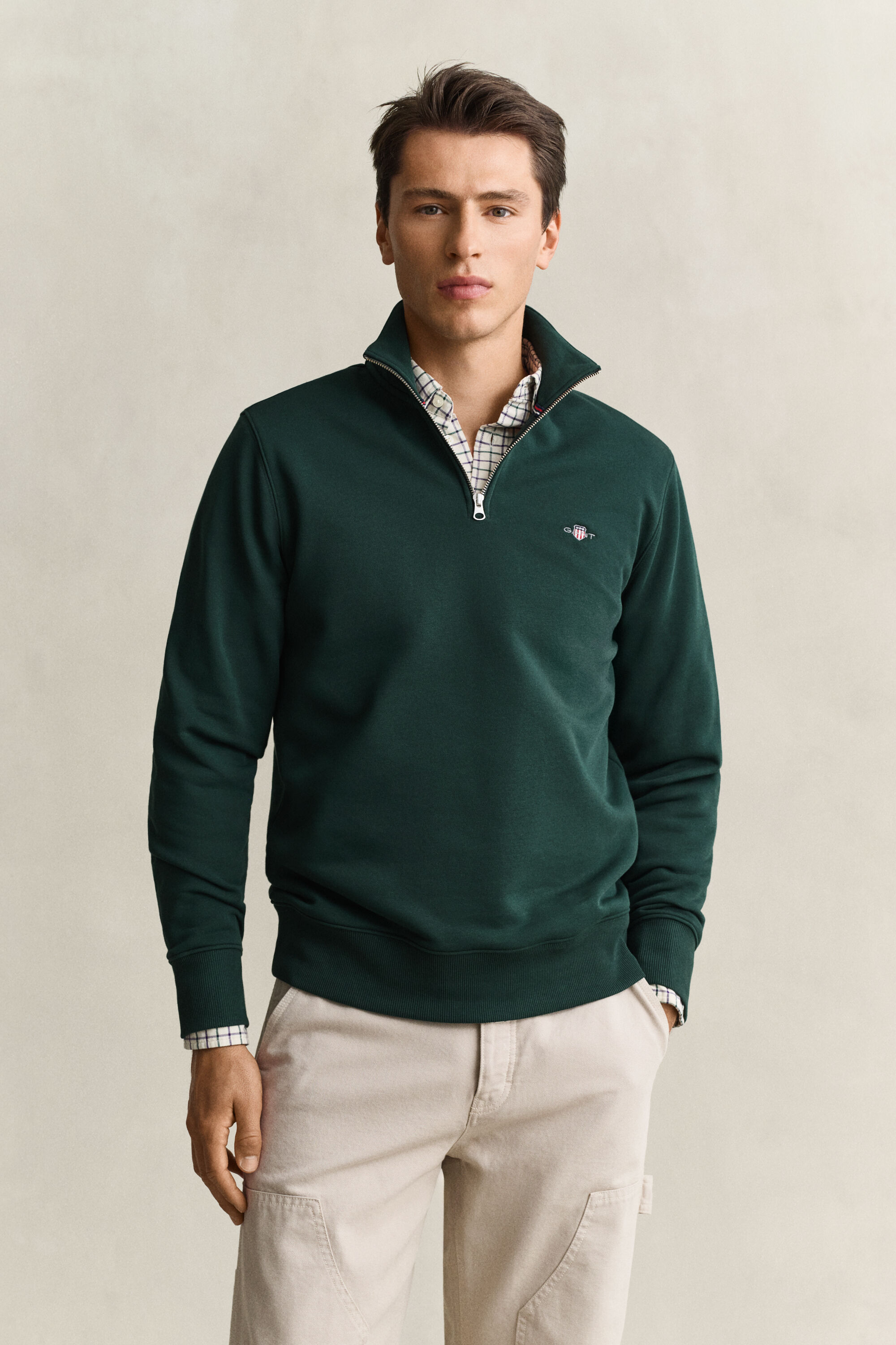Shield Sweatshirt mit halblangem Reißverschluss